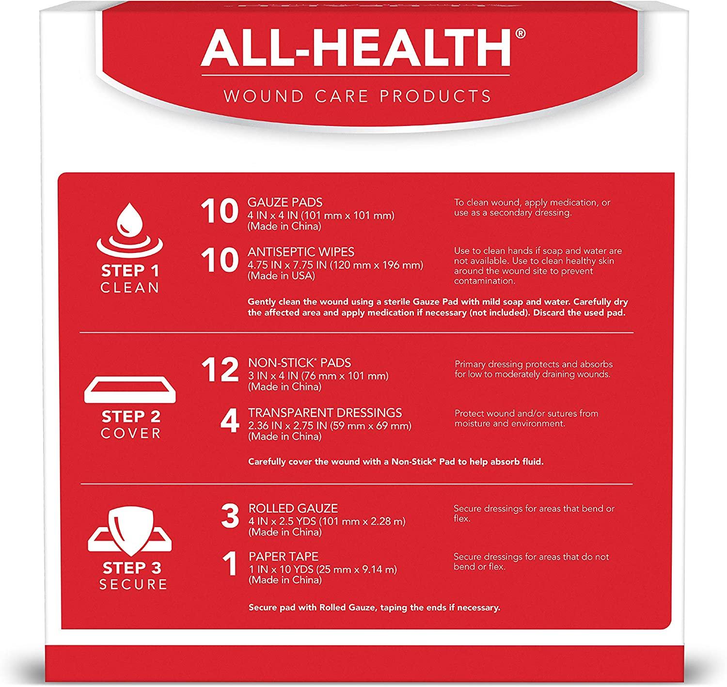 All Health Wound Care Kit, 40 Items For Small to Medium Sized Wounds