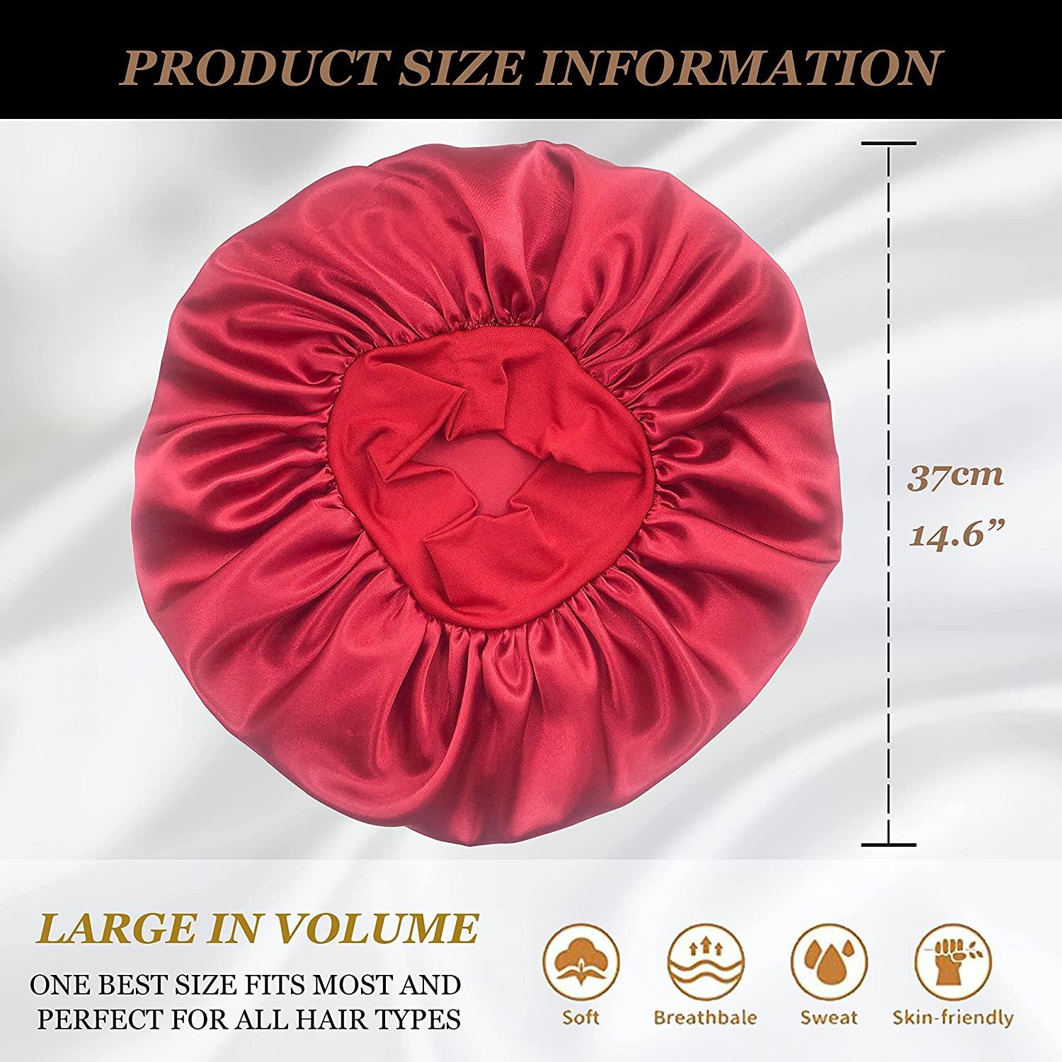  Red Black Cloud Large Bonnet - Silky Design Satin