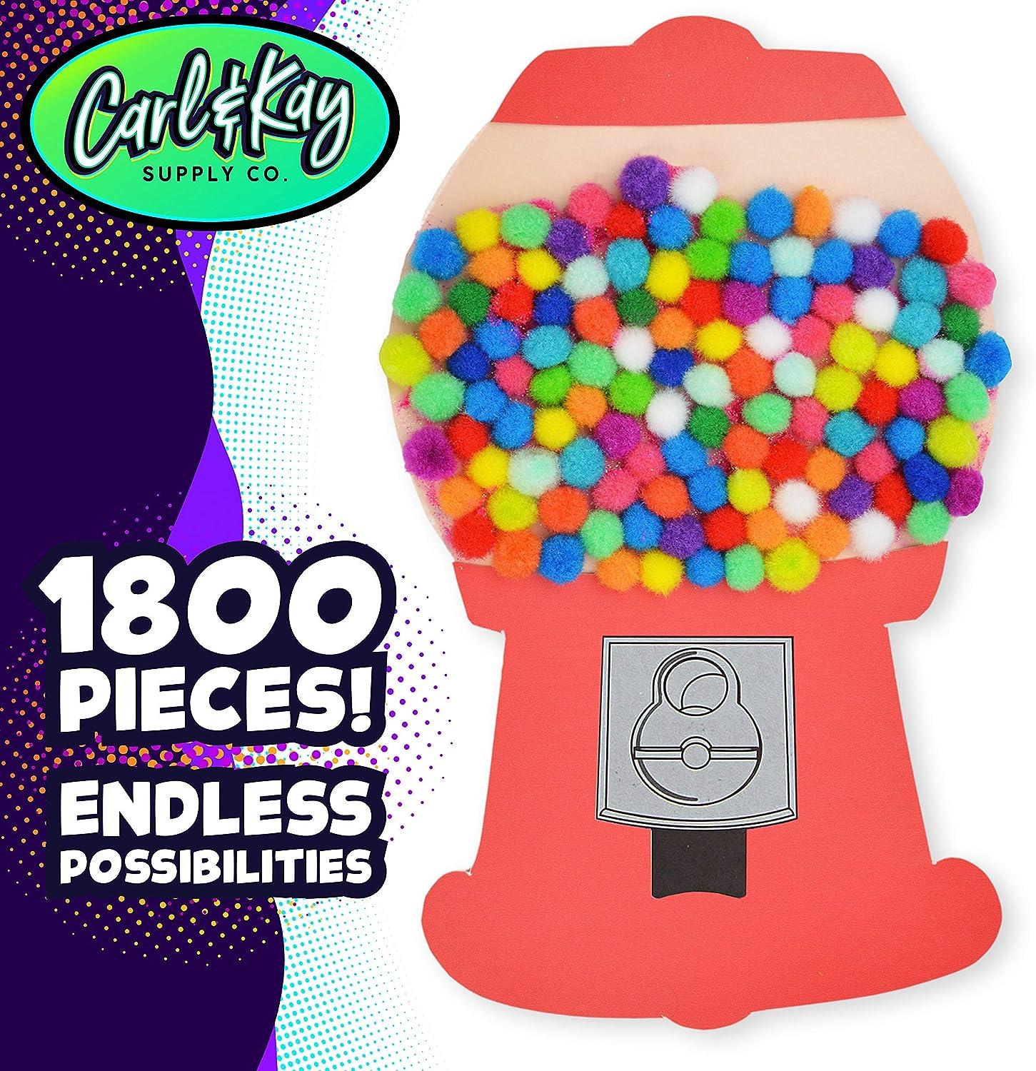 pompom…♡リクエスト 1点 まとめ商品 1800 Small Pom Poms Balls Craft Supplies - Assorted Colored Fuzzy