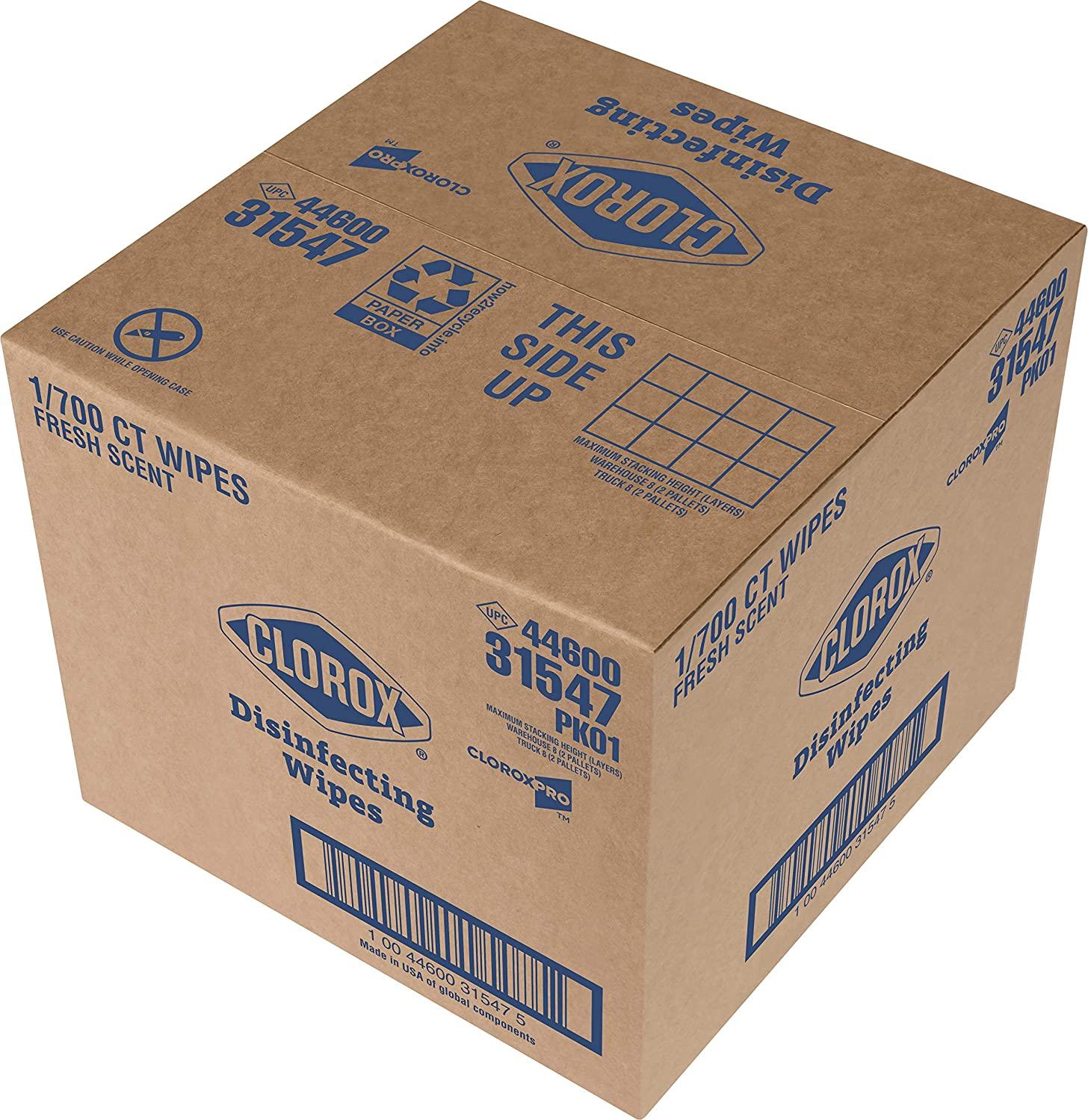 CloroxPro Clorox Disinfecting Wipes, Fresh Scent, 700 Count (31547) Bucket Dispenser 700ct (Pack