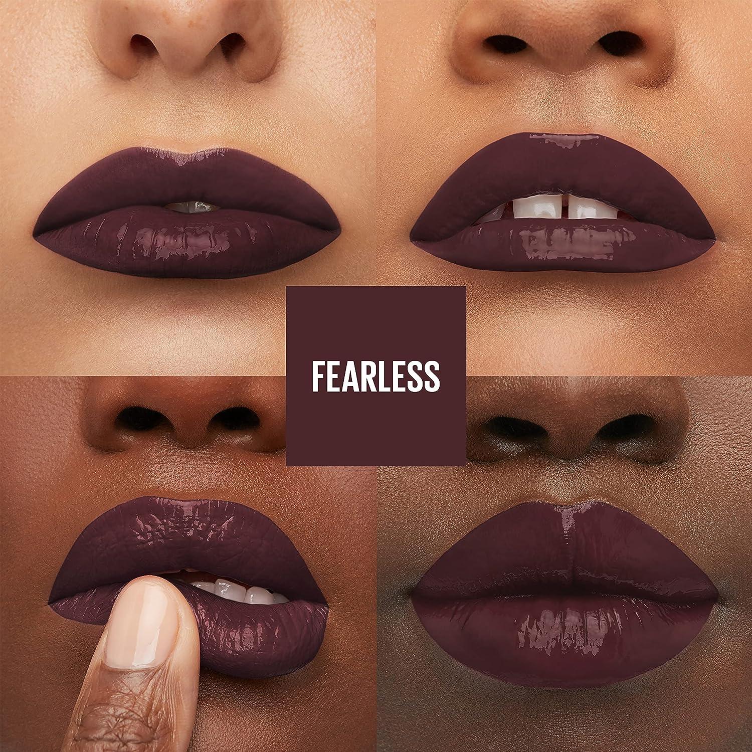Maybelline Super Stay Vinyl Ink Longwear No-Budge Liquid Lipcolor Makeup  Highly Pigmented Color and Instant Shine Fearless Brown Lipstick 0.14 fl oz  1 Count 1 COUNT FEARLESS