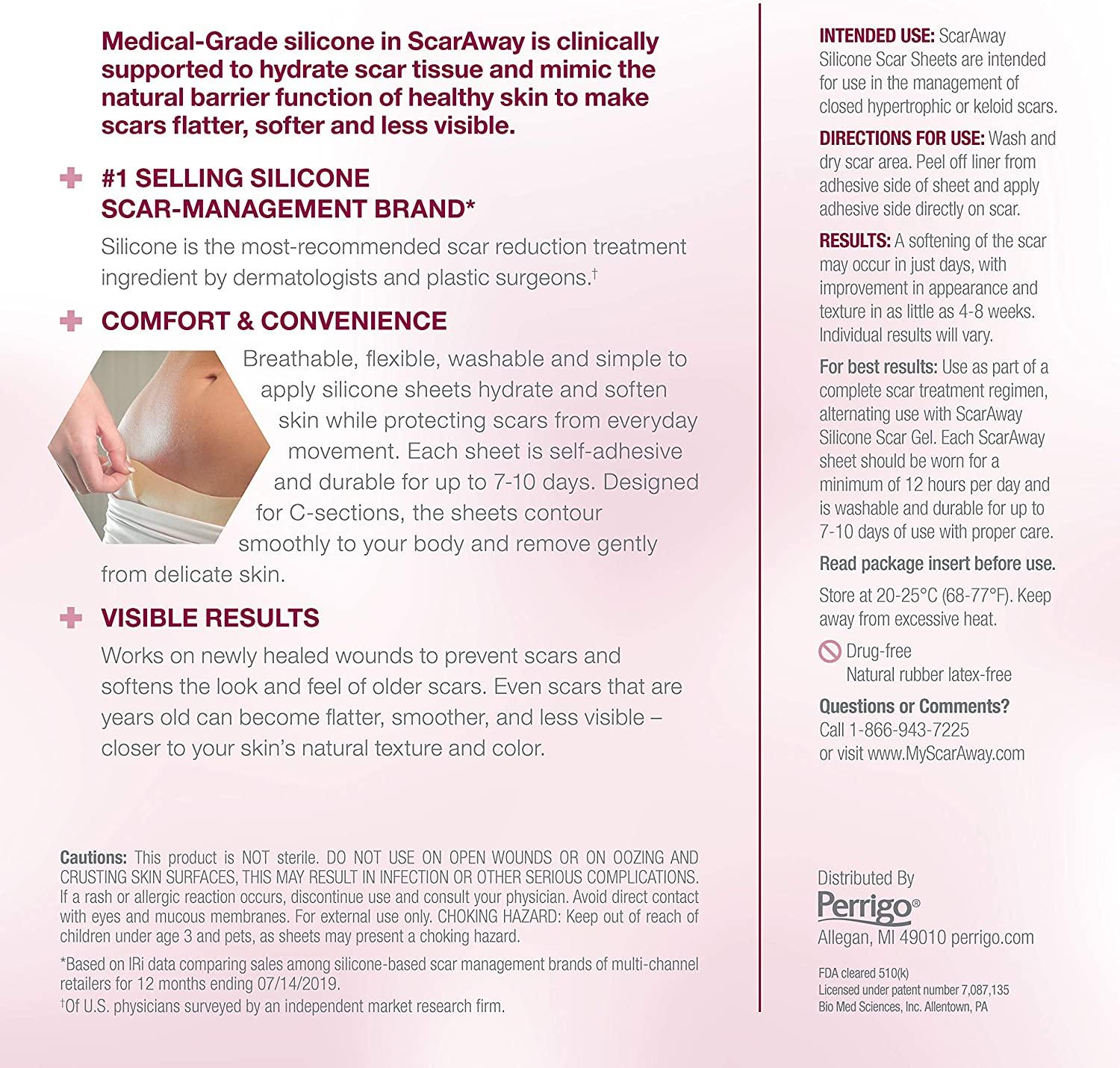 ScarAway Advanced Skincare Silicone Scar Sheets for CSections