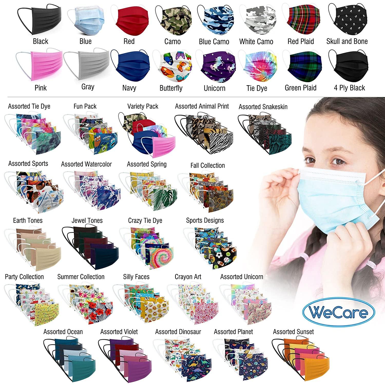 WeCare Disposable Face Masks For Kids 50 Space and Solar System