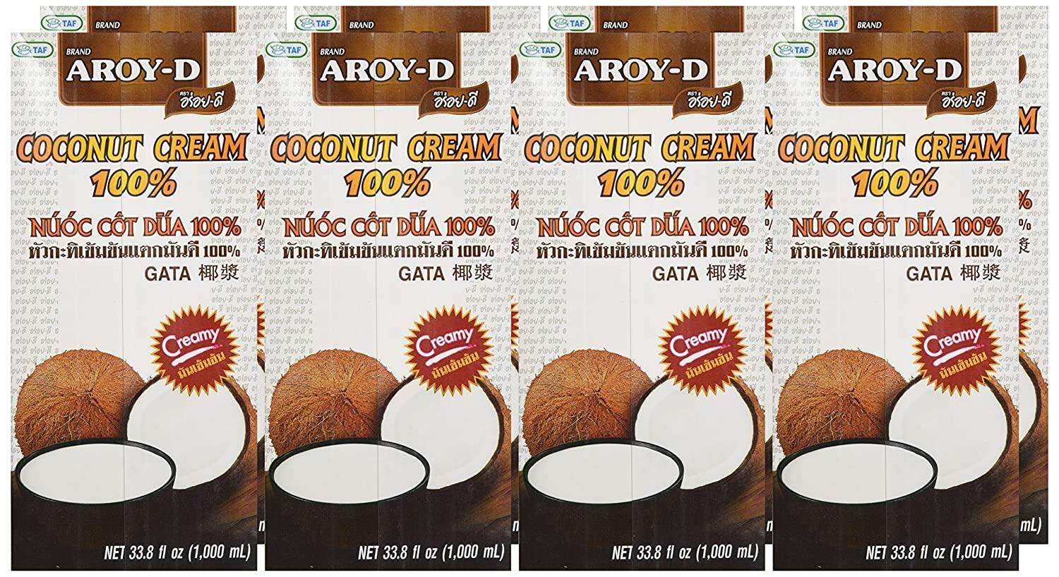 AroyD Coconut Cream, 33.8 Fluid Ounce (6Pack) 33.8 Fl Oz (Pack of 6)