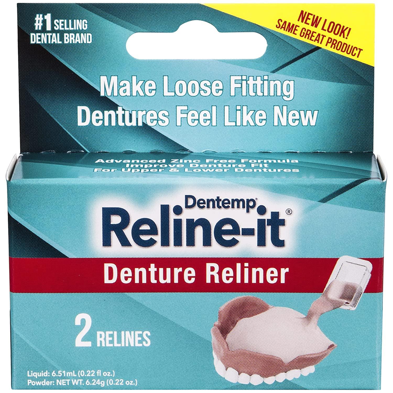 Dentemp Denture Reline Kit Pack of 2 Advanced Formula for