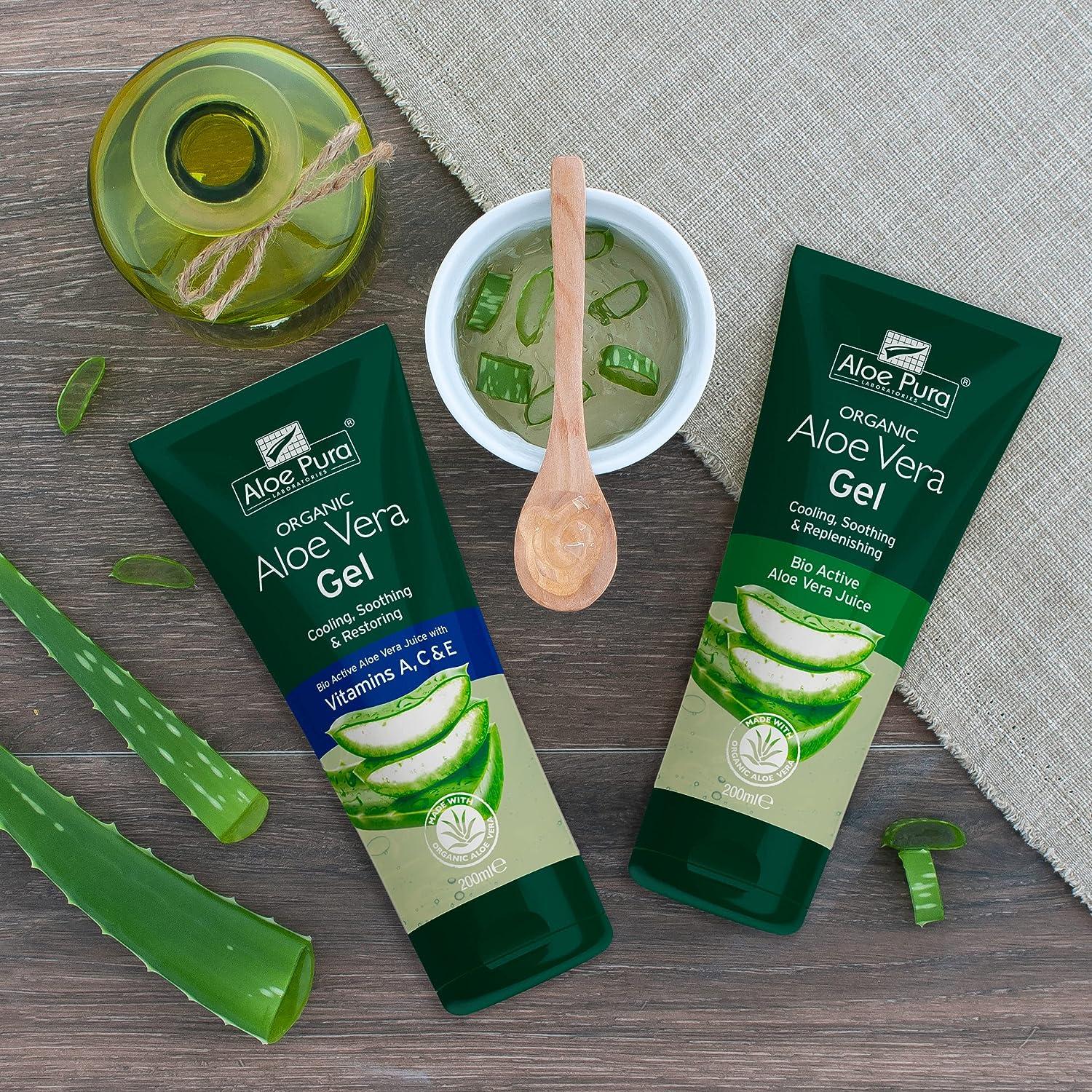 Aloe Pura Organic Aloe Vera Gel with Vitamin A, C & E - 6.8 fl oz | Buy Now  with Express International Delivery | GoSupps.com
