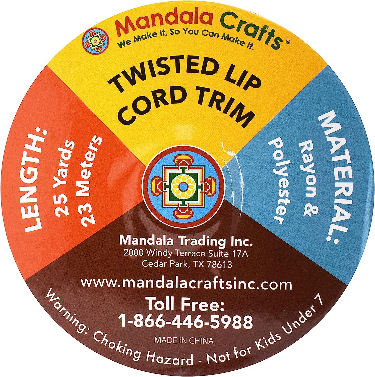 Mandala Crafts Twisted Lip Cord Trim by The Yard Navy Blue Lip