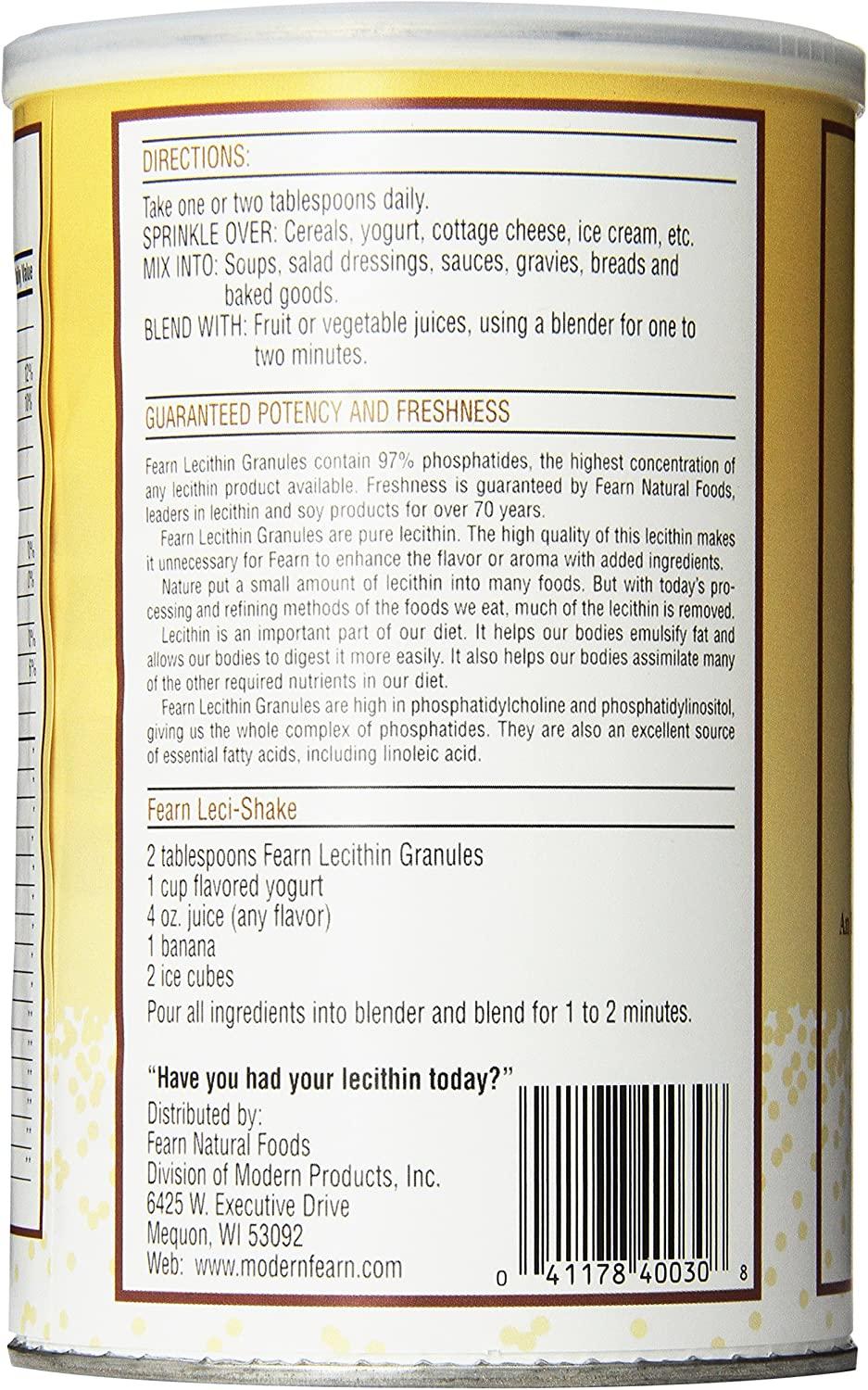 Fearn Natural Foods Lecithin Granules, 16 Ounce 1 Pound (Pack of 1)