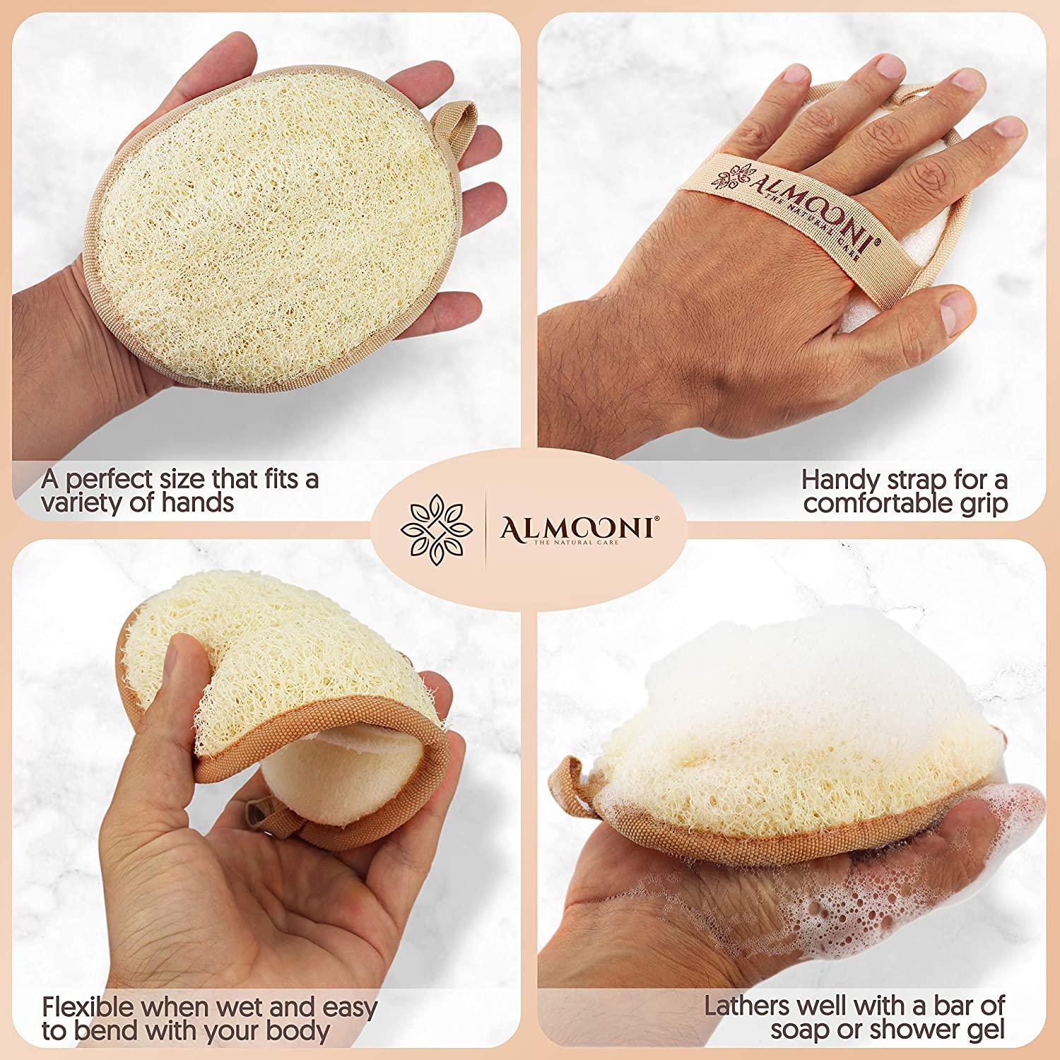 Almooni Premium Exfoliating Loofah Pad Body Scrubber Natural Egyptian