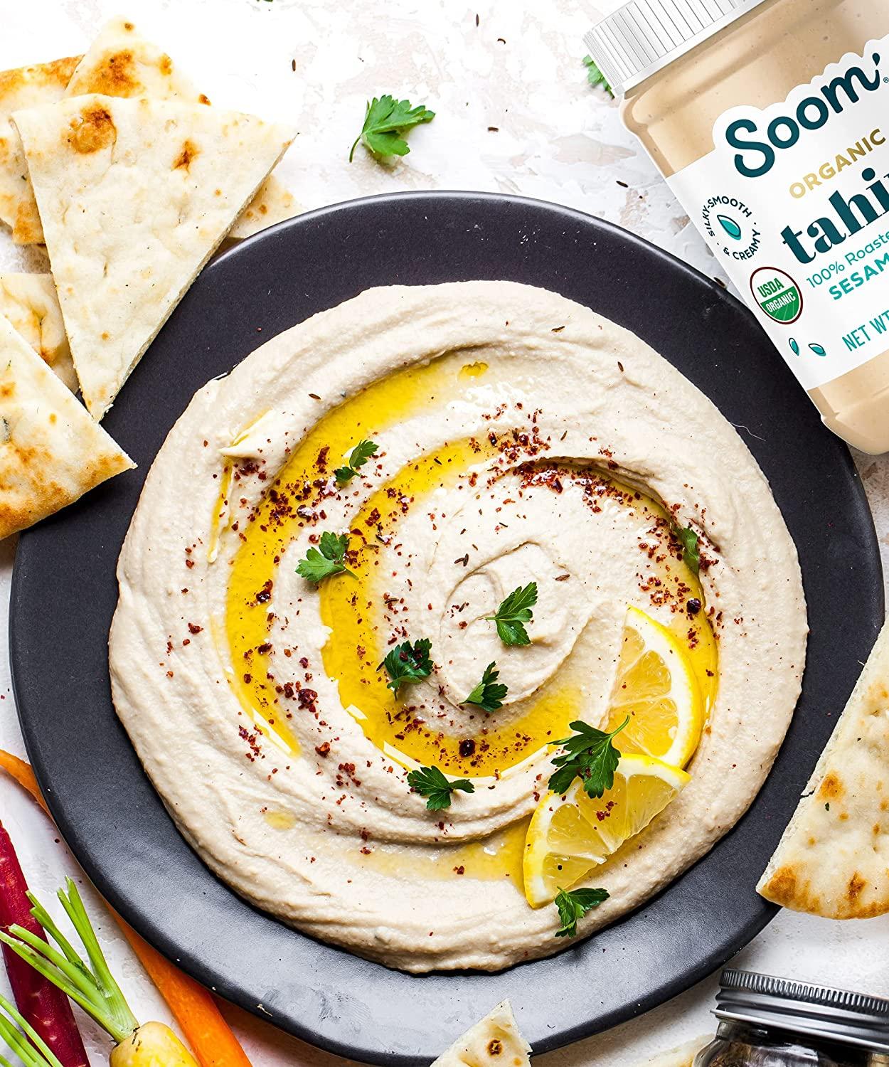 Soom Foods Organic Sesame Tahini Paste 16oz (2 Pack) Silky Smooth