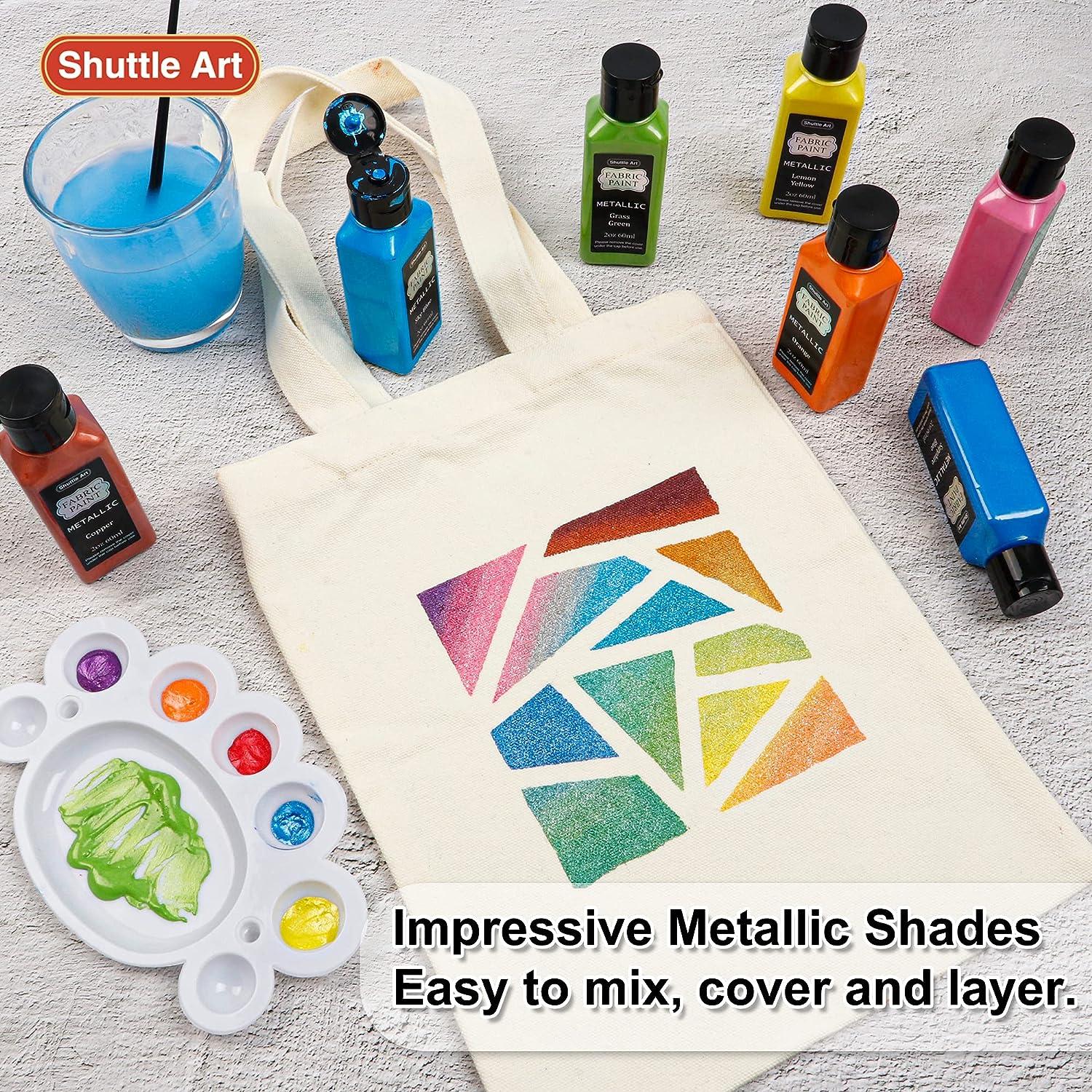 Shuttle Art Fabric Markers Pens, 30 Colors Dual Tip Fabric Markers Permanent No Bleed Markers for T-shirts Sneakers, Non-Toxic & Child Safe