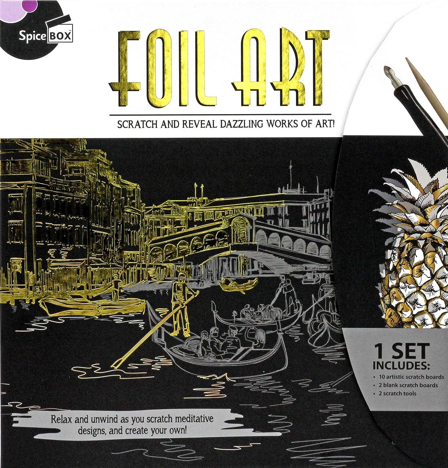 SpiceBox Adult Art Craft & Hobby Kits Sketch & Foil Art Set
