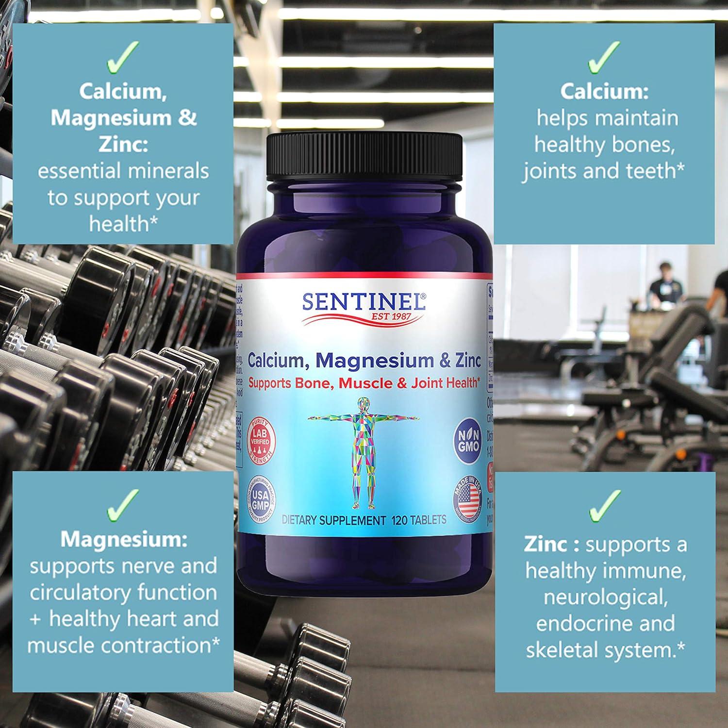 Sentinel Calcium Magnesium & Zinc for Bone Muscle & Joint Health