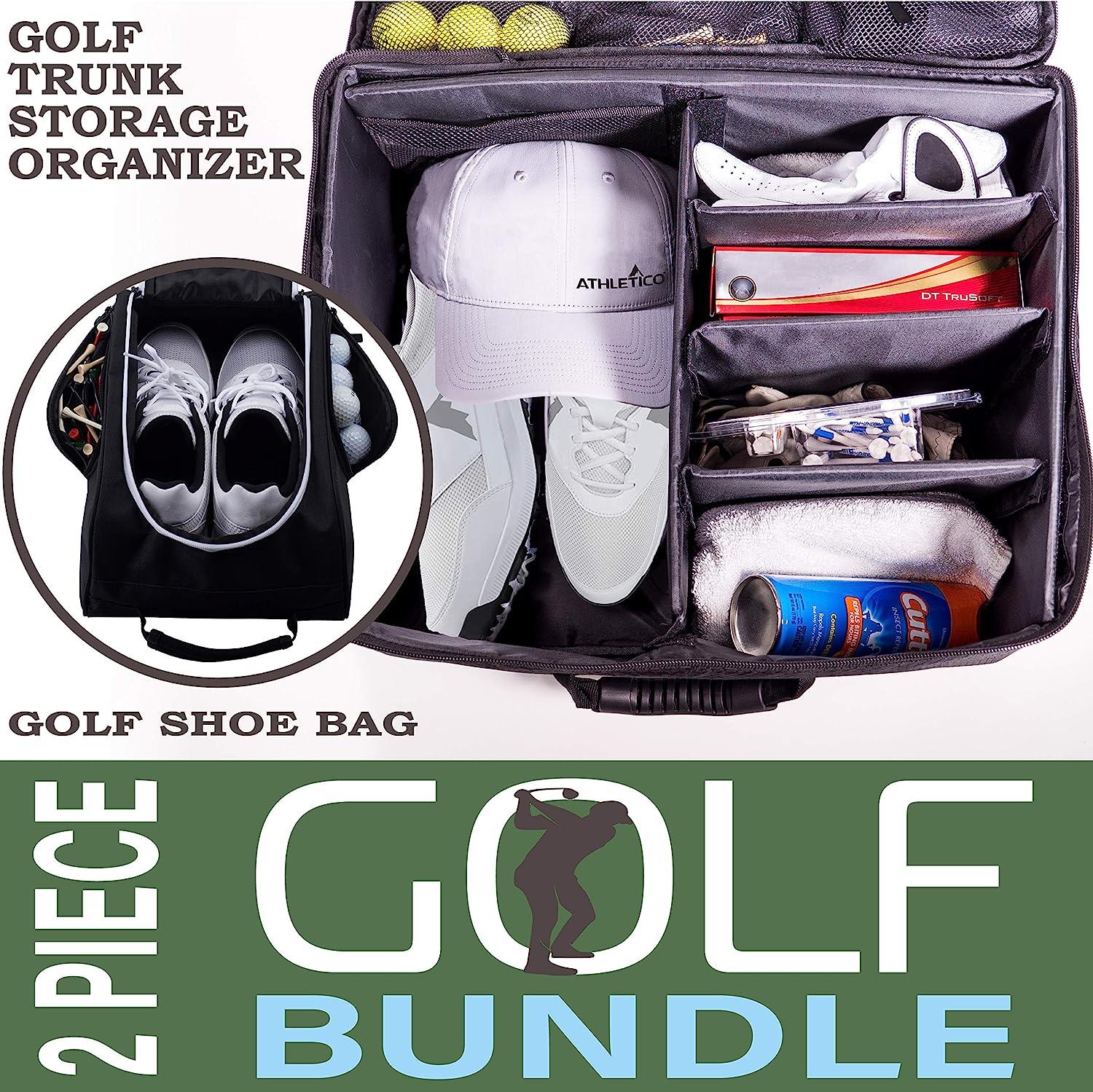 Athletico Golf Trunk Organizer + Shoe Bag (Black)