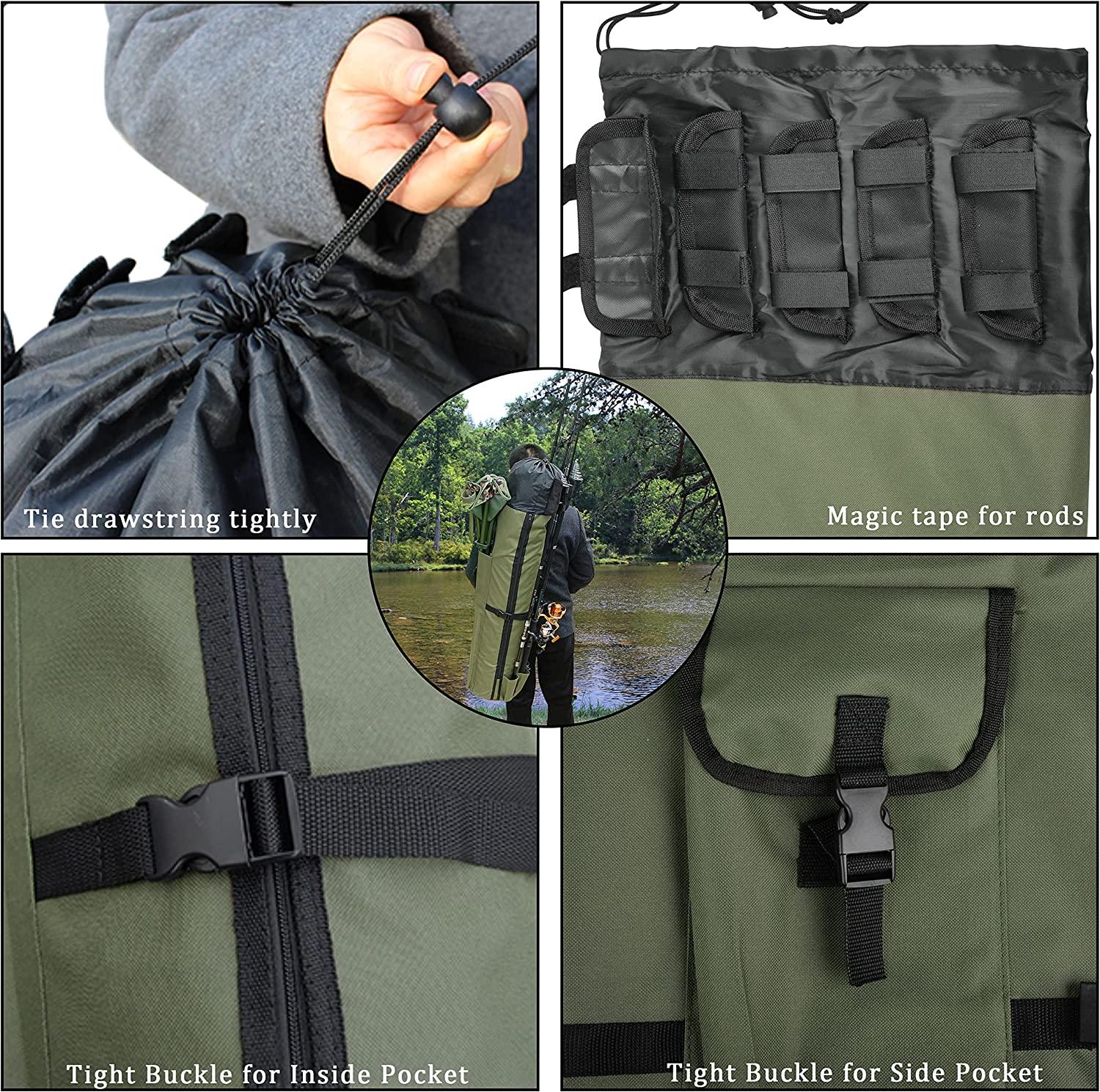 Fishing Rod Bag Pole Holder Fishing Rod Carrier Case Holds 5 Poles Travel Case Waterproof Lightweight Fishing Rod Bag Pole Holder Fishing Rod Carrier Case Holds 5 Poles Travel Case Waterproof Lightweight