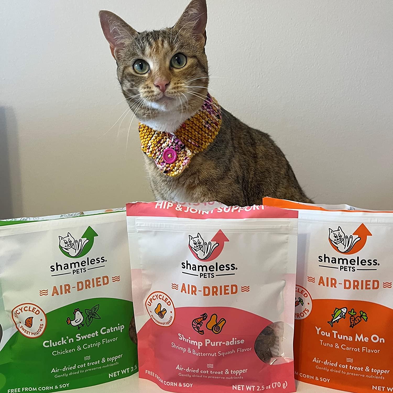 Shameless Pets Air Dried Raw Cat Food Topper & Treat Shrimp, Tuna