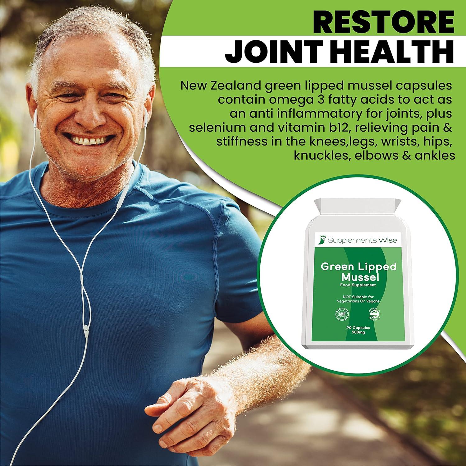 Green Lipped Mussel Capsules 90 x 500mg Joint & Ligament Pain Relief