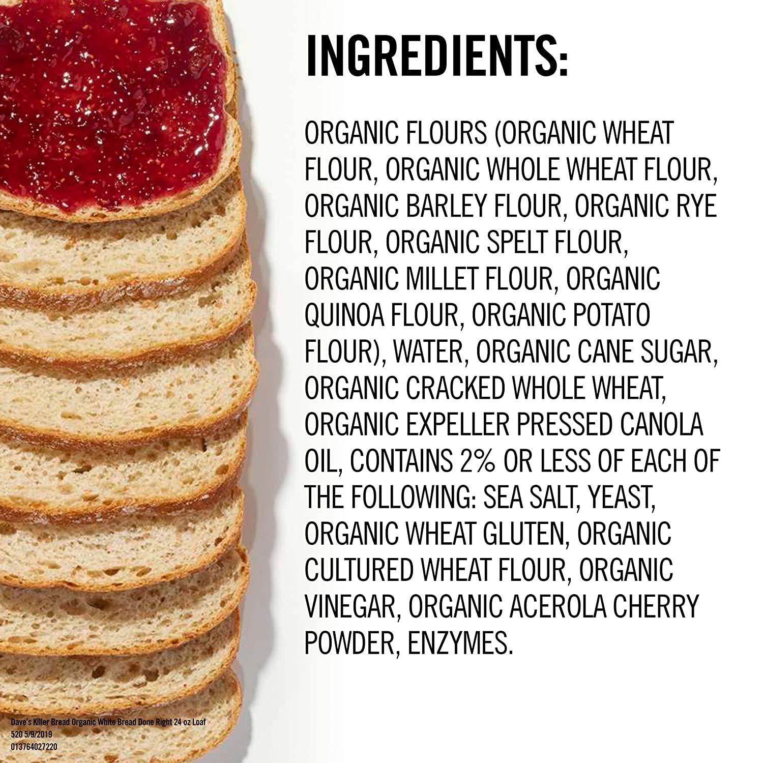 Daves Killer Bread Organic White Bread 24 oz Premium Quality Loaf