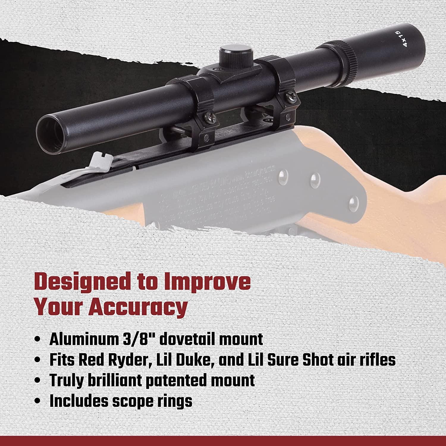 Air Venturi 4x15 Air Rifle Scope and Lasso Mount, BB Gun Scope Attachment