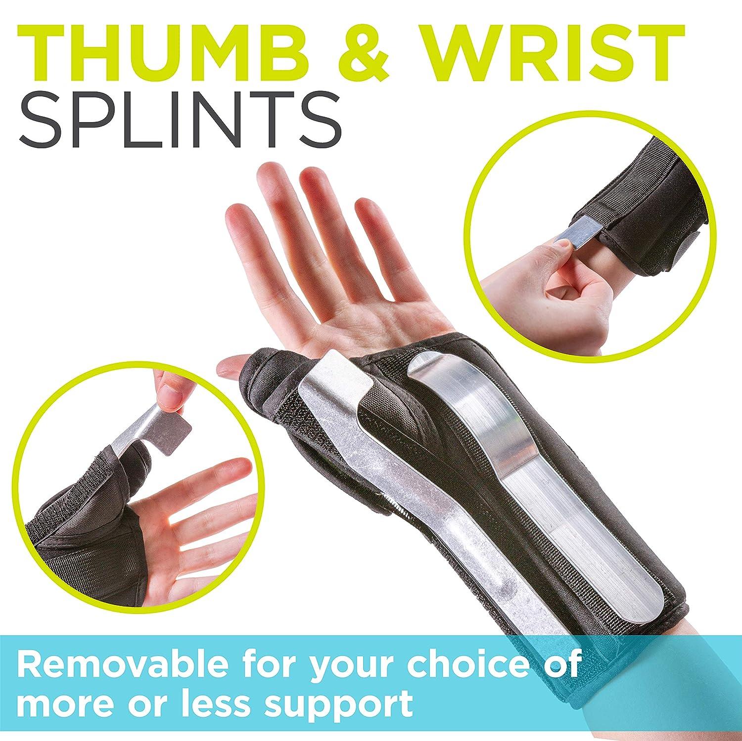 BraceAbility Thumb & Wrist Spica Splint De Quervain's Tenosynovitis Long Stabilizer Brace for