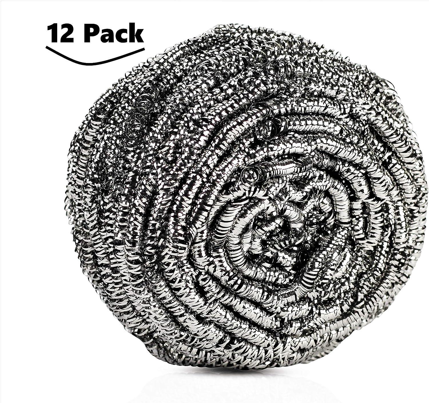 brheez Stainless Steel Scouring Pads Medium 30 Gram Heavy Duty 12