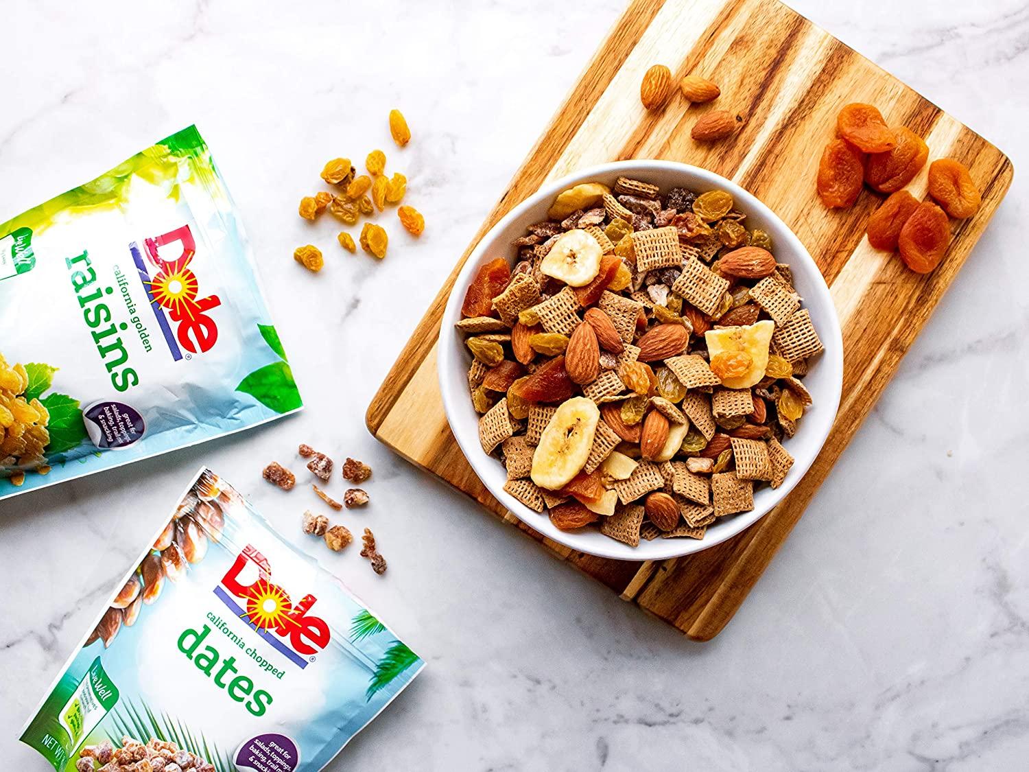 Dole California Whole Pitted Dates, Dried Fruit, Gluten Free Snack, 8