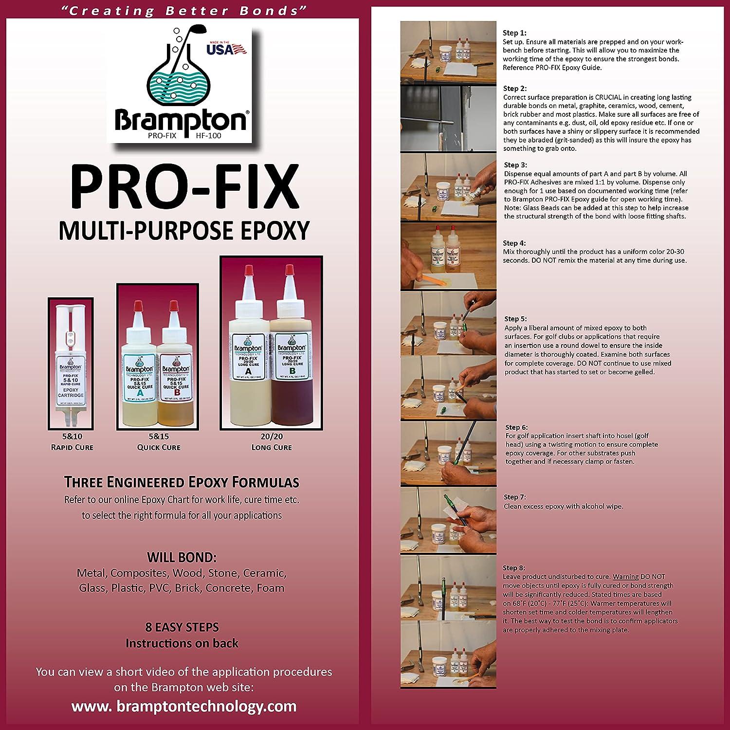 Brampton Epoxy PROFIX 20/20 Long Cure Golf Club Repair .85 Ounce