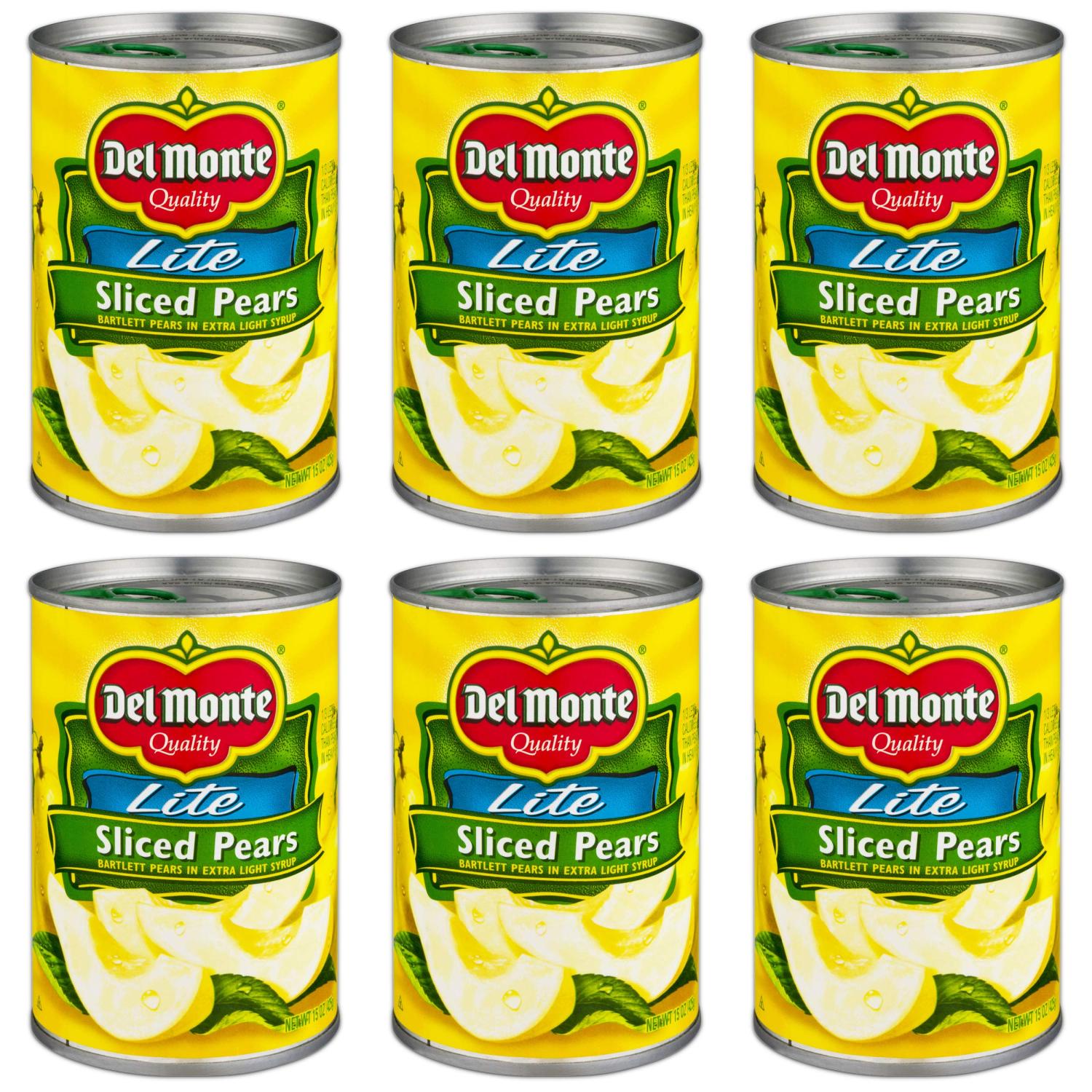 Del Monte Lite Sliced Pears (Bartlett) in Extra Light Syrup 15oz Can