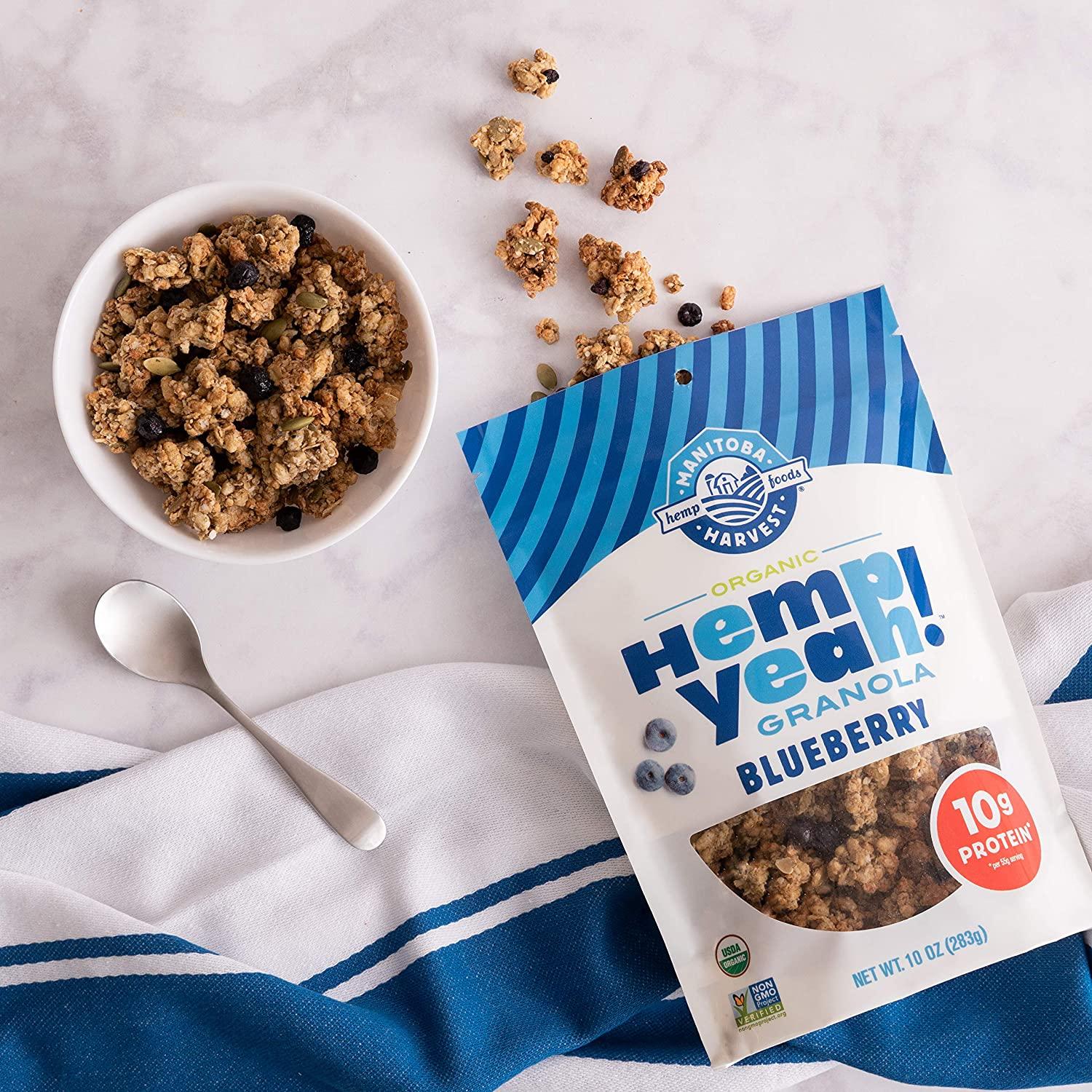 Manitoba Harvest Hemp Yeah! Granola Blueberry 10oz with 10 g of Protein
