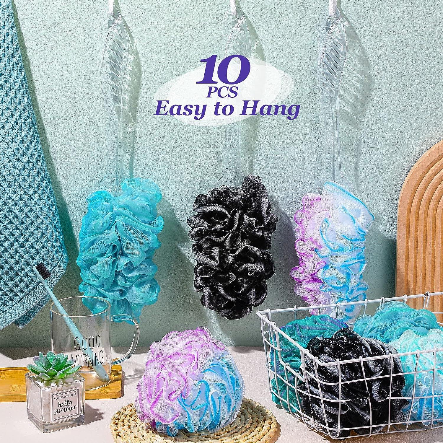 10 Pieces Loofah Back Scrubber and 60g Bath Sponge Shower Loofahs