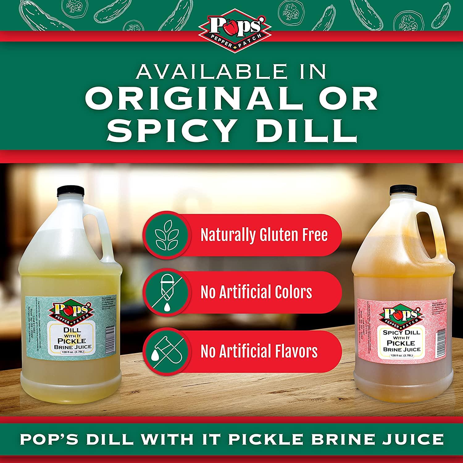 Pops Pepper Patch Pickle Brine Juice Dill Pickle Juice for Leg Cramps