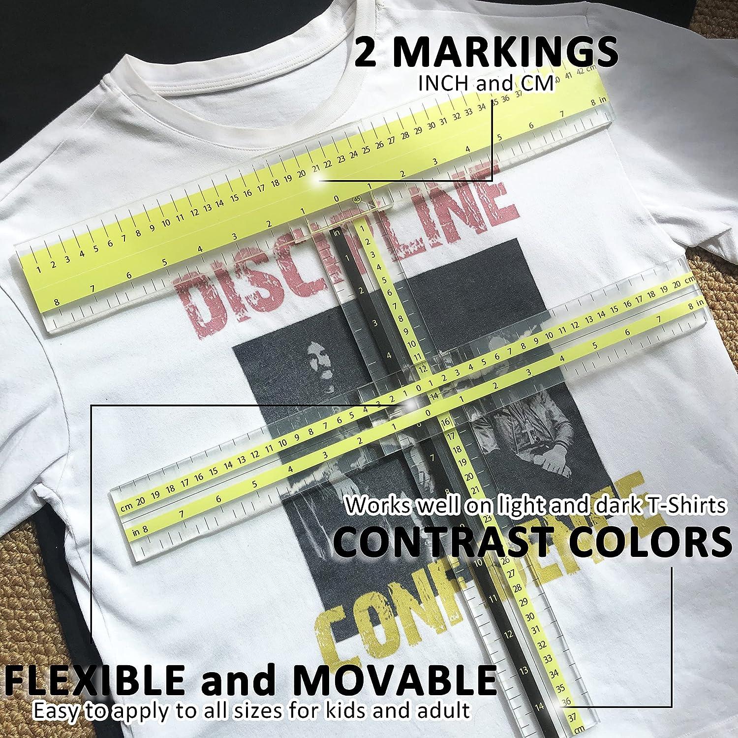 8 Pieces T-shirt Alignment Tool T-shirt Ruler Guide Tool T-shirt Craft Ruler  T-shirt Centering Tools For Guiding T-shirt Design