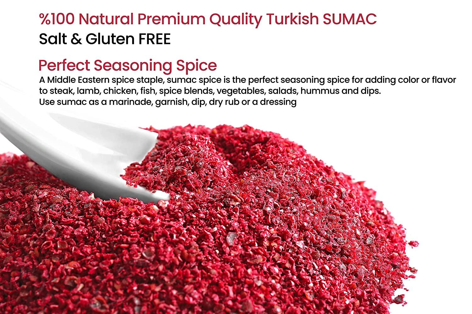 Cerez Pazari Sumac Spice Powder Turkish Sumac Seasoning 2.1oz Easy To Use Flapper Spice