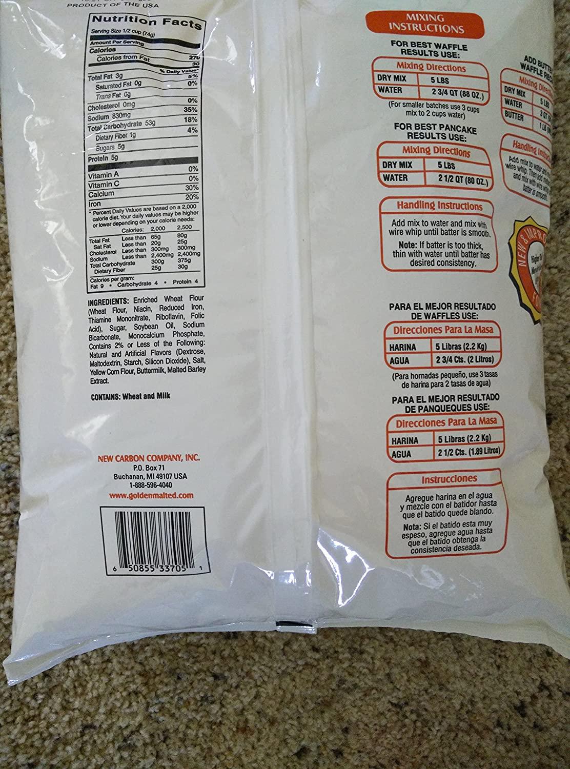 Carbon's Golden Malted Pancake and Waffle Flour Mix 80 oz Just Add