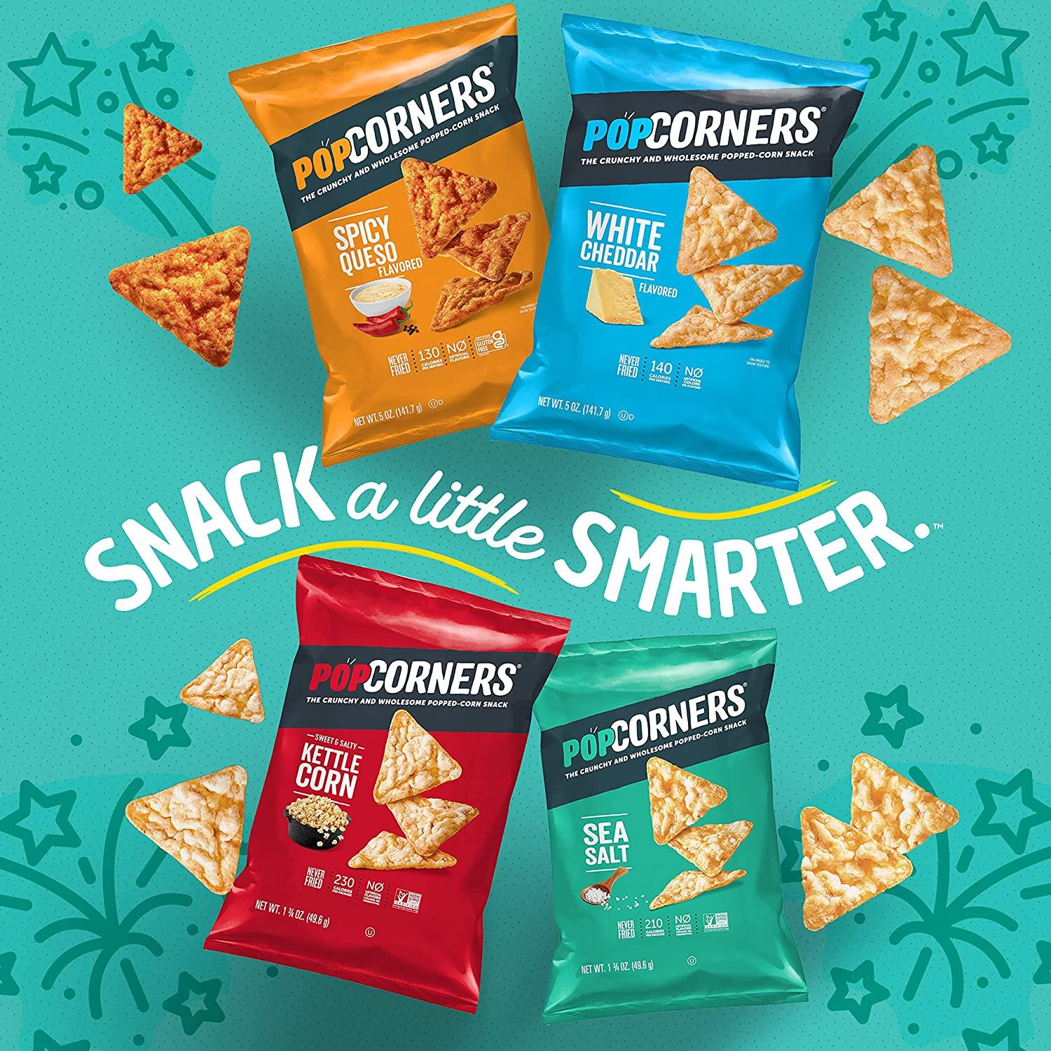 PopCorners Gluten-Free Popped Corn Snacks, Spicy Queso, 1oz Bags, (20 ...
