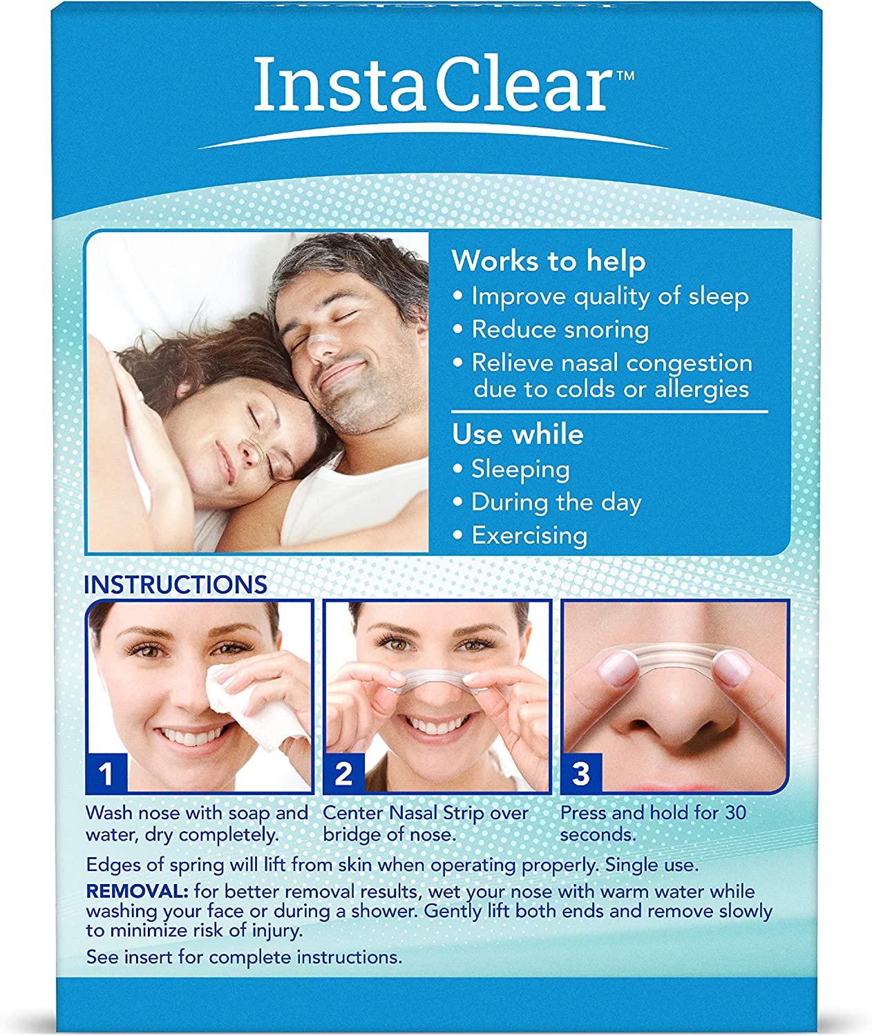 Instaclear Nasal Breathing Strips, Clear Medium 30 ct Works Instantly