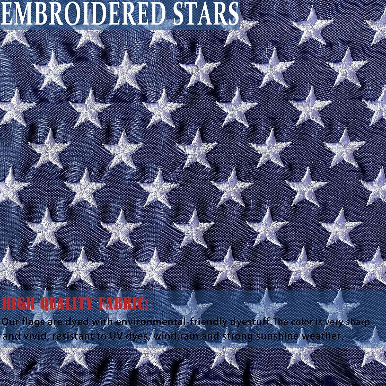 Mosprovie US Boat Flag 12x18 Embroidered Stars American Boat Marine Flags Durable Polyester