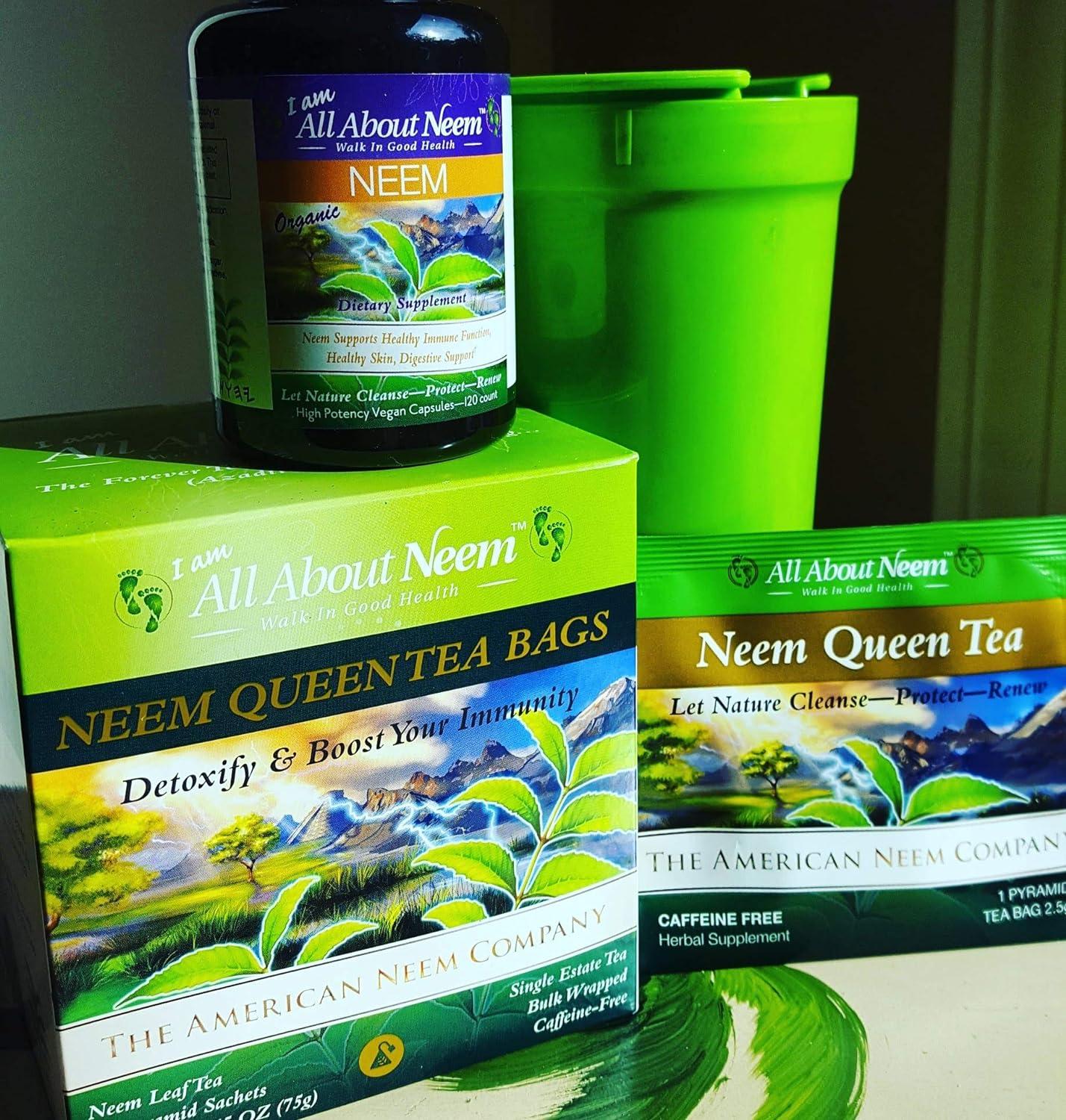 Organic Neem Leaf Capsules 120 Count 1500mg High Potency with Neem