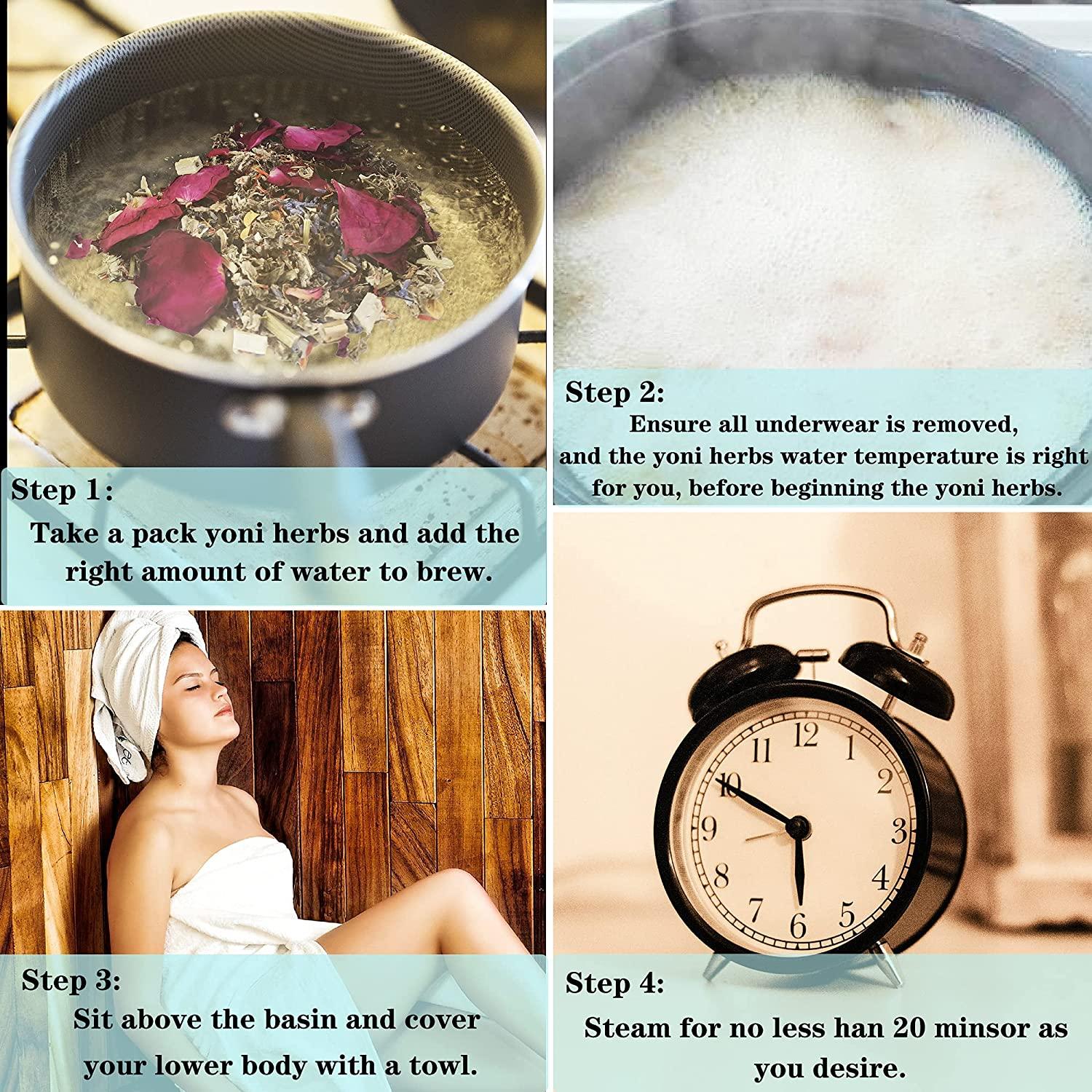 Organic Yoni Steam Herbs 6.7oz - Cleansing & Tightening V Steam Kit for