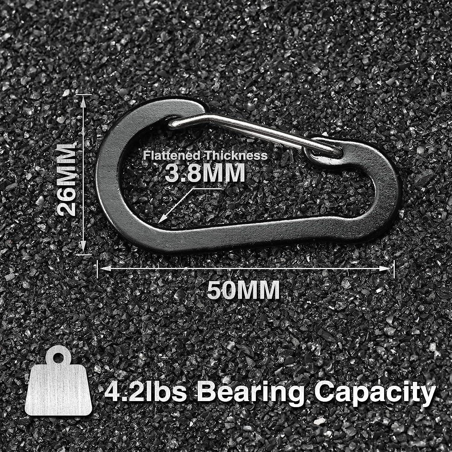 10 PCS Mini Carabiner Clips with Key Rings Aluminum D Shape