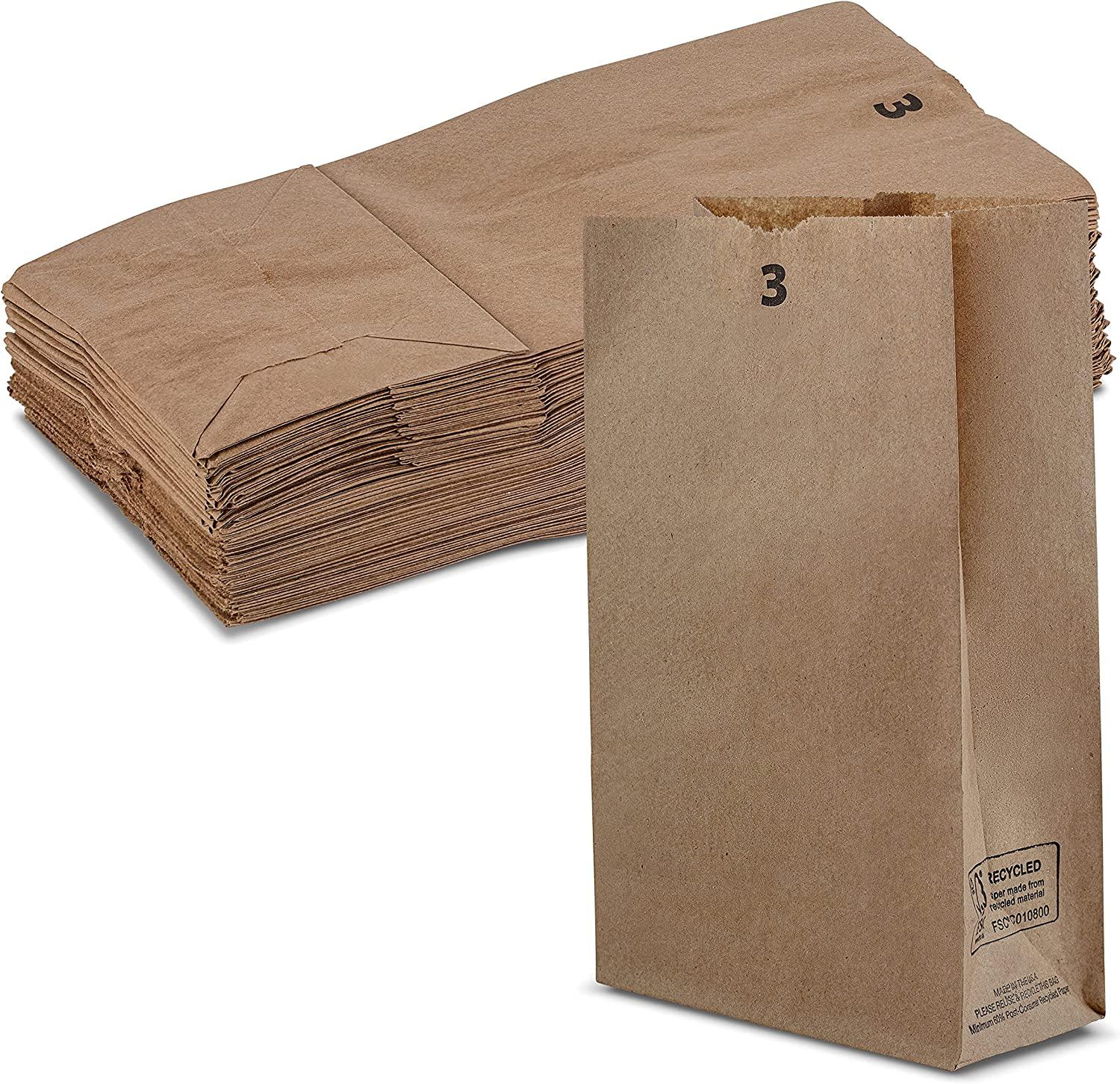3 lb Strong & Durable Kraft Paper Bags by MT Products 100 Count