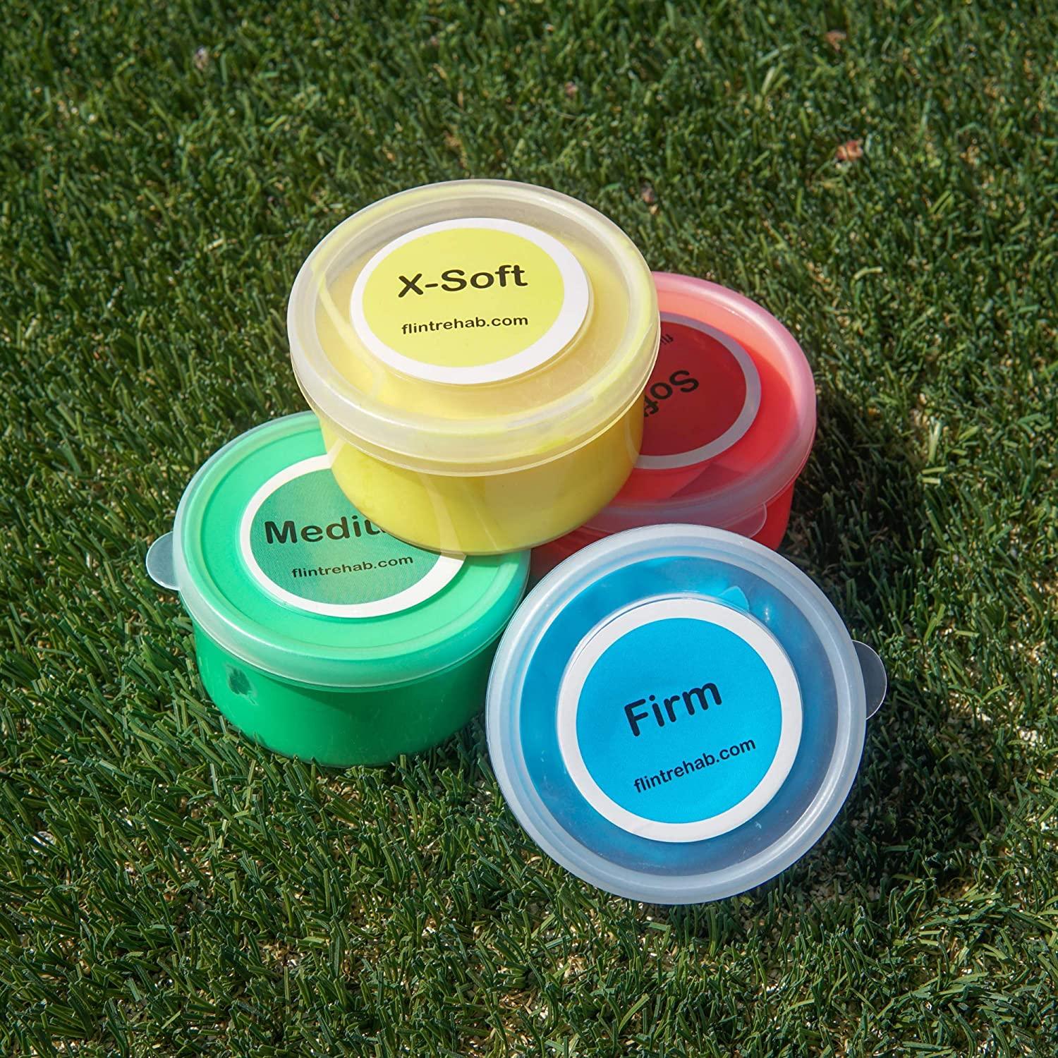 FlintRehab Premium Quality Therapy Putty (4 Pack, 3oz Each) for Hand