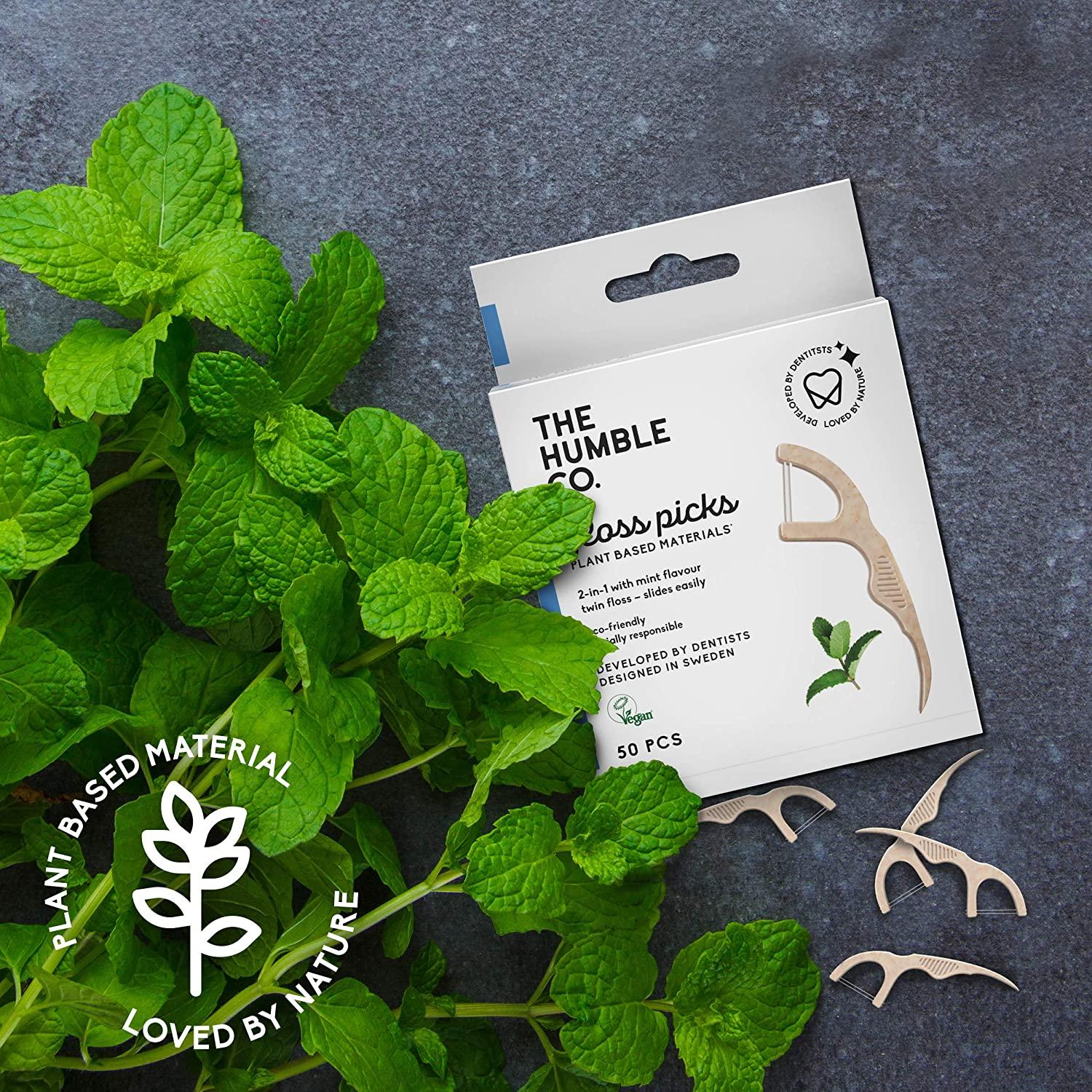 The Humble Co. Floss Picks (200 Count) Sustainable, Plant Based and