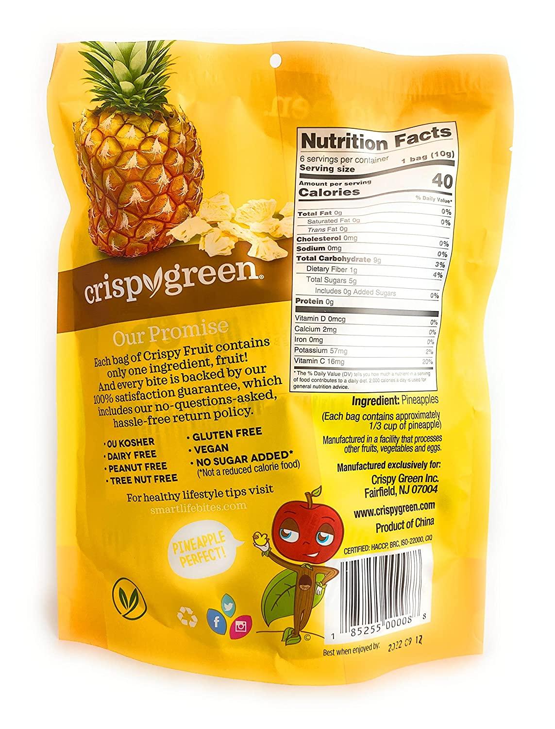 Crispy Green, Pineapples, 0.36 Ounce, 6 Pack