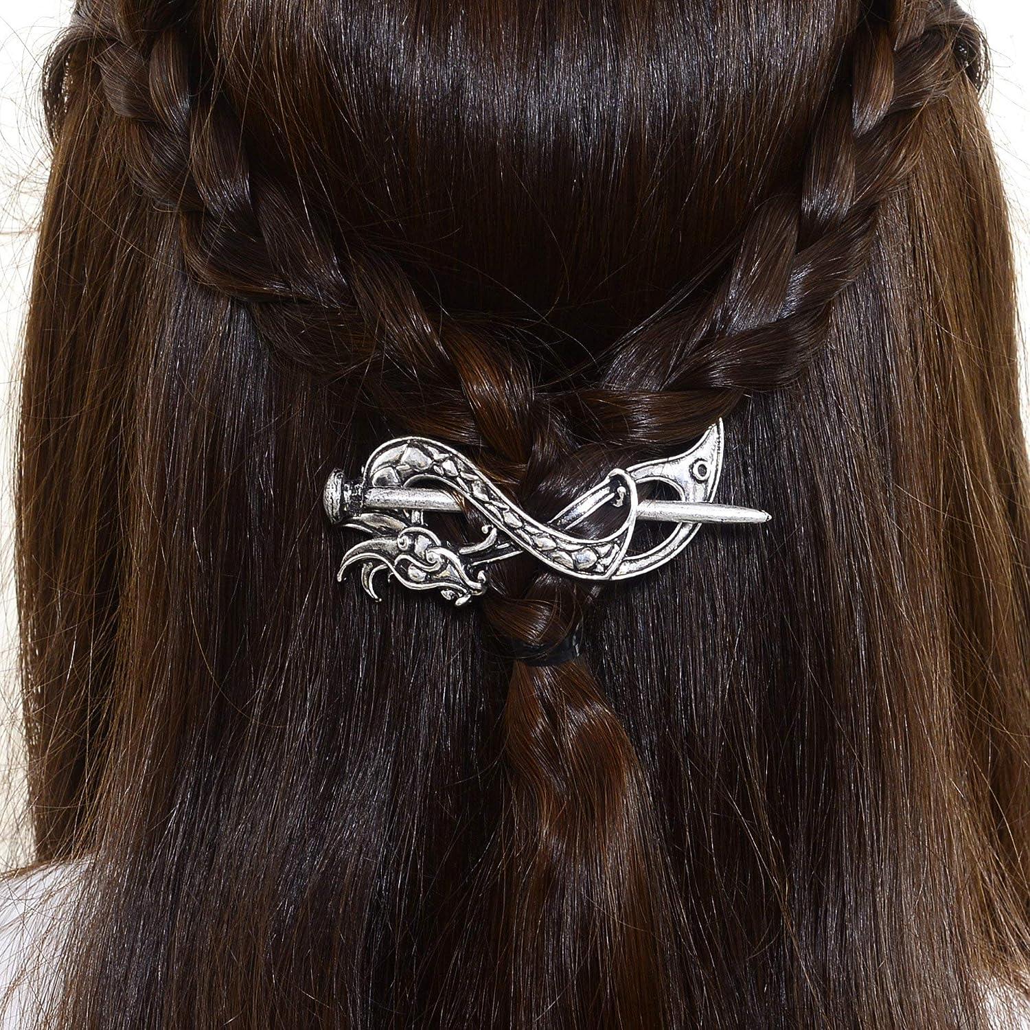 Norse Viking hair clip barrette celtic viking knot wicca vintage Hairpin  Wedding Accessories