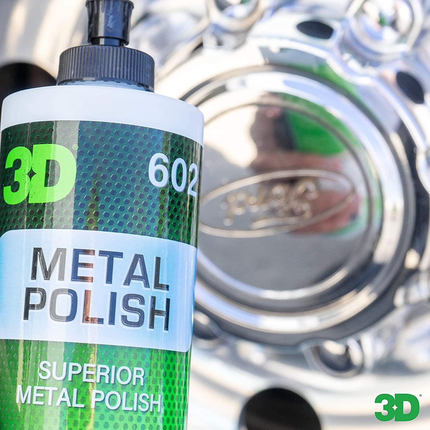 3D Metal Polish - Heavy Duty Multi Purpose Polish, Cleaner, Restorer and  Protectant for Metal, Aluminum, Chrome 16oz. 16 Fl Oz (Pack of 1)