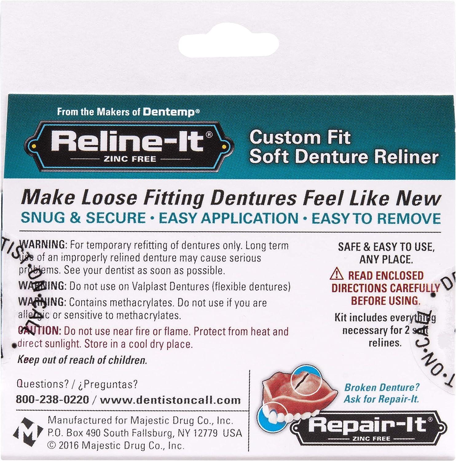 RelineIt Advanced Denture Reliner Kit for Both Upper & Lower Dentures