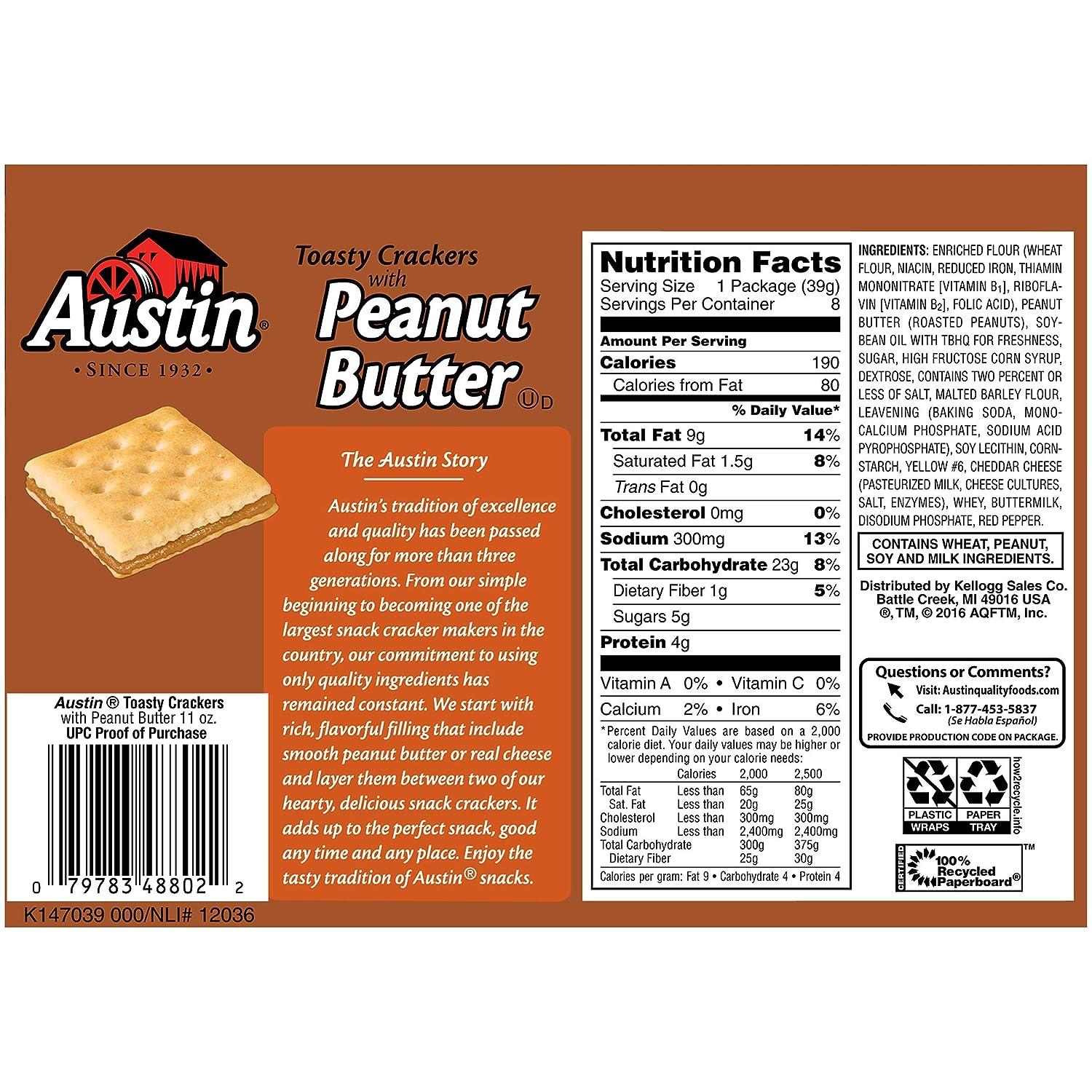 Austin crackers peanut butter crackers packs