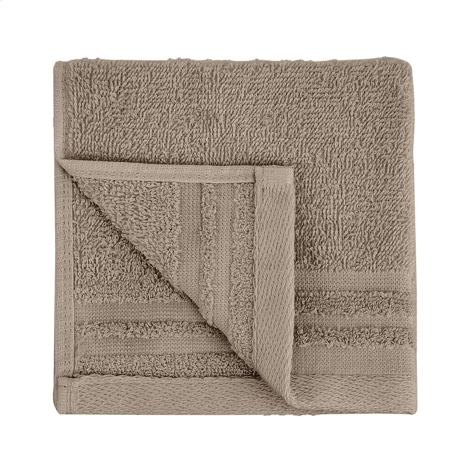 Amazon Basics 12Pack Cocoa Powder Washcloths for Cosmetic Use