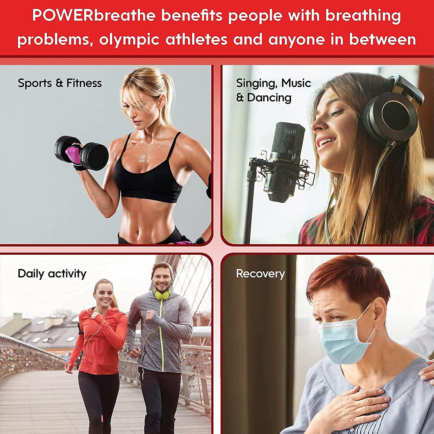 POWERBREATHE - Breathing Exercise Device, Breathing Trainer and Therapy  Tool to Strengthen Breathing Muscles and Help Lung Capacity, Handheld  Inspiratory Muscle Trainer Red, Heavy Resistance
